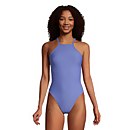 Solid High Neck Tie Back Onepiece Solid High Neck Tie Back Onepiece