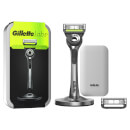 GilletteLabs with Exfoliating Bar Razor, Travel Case, Magnetic Stand and Blades Refill Pack (1 blade)
