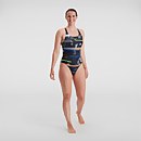 Damen Placement Powerback Badeanzug Schwarz/Orange - 28 Damen Placement Powerback Badeanzug Schwarz/Orange - 28