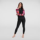 Women's Printed Long Sleeved Sun Protection Top Black/Pink - XS