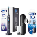 Oral-B iO8 Black Electric Toothbrush with Travel Case + 4 Refills