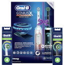 Oral-B Genius X Duo Pack of Two Electric Toothbrushes, Rose Gold & Black + 8 Refills