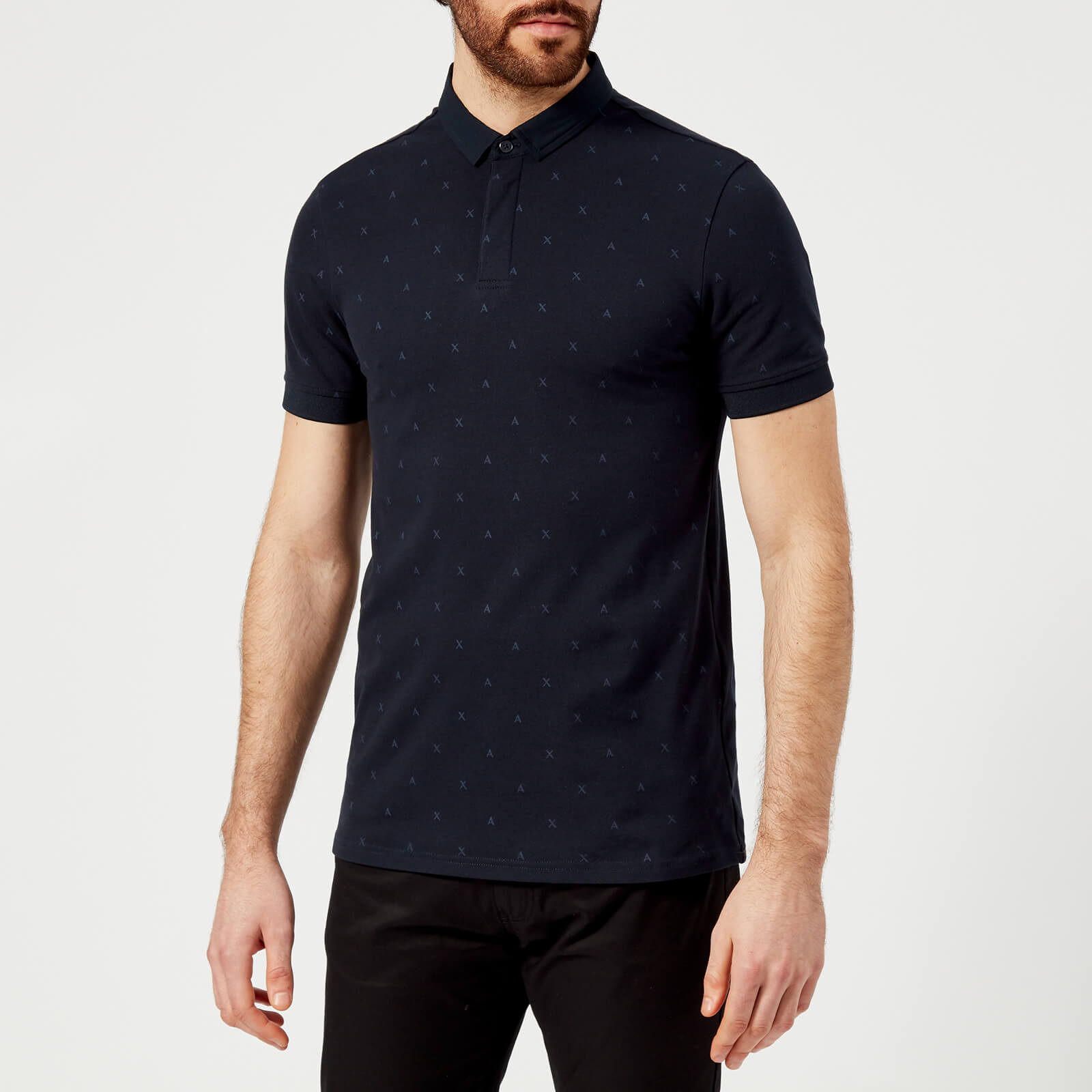 armani all over print polo