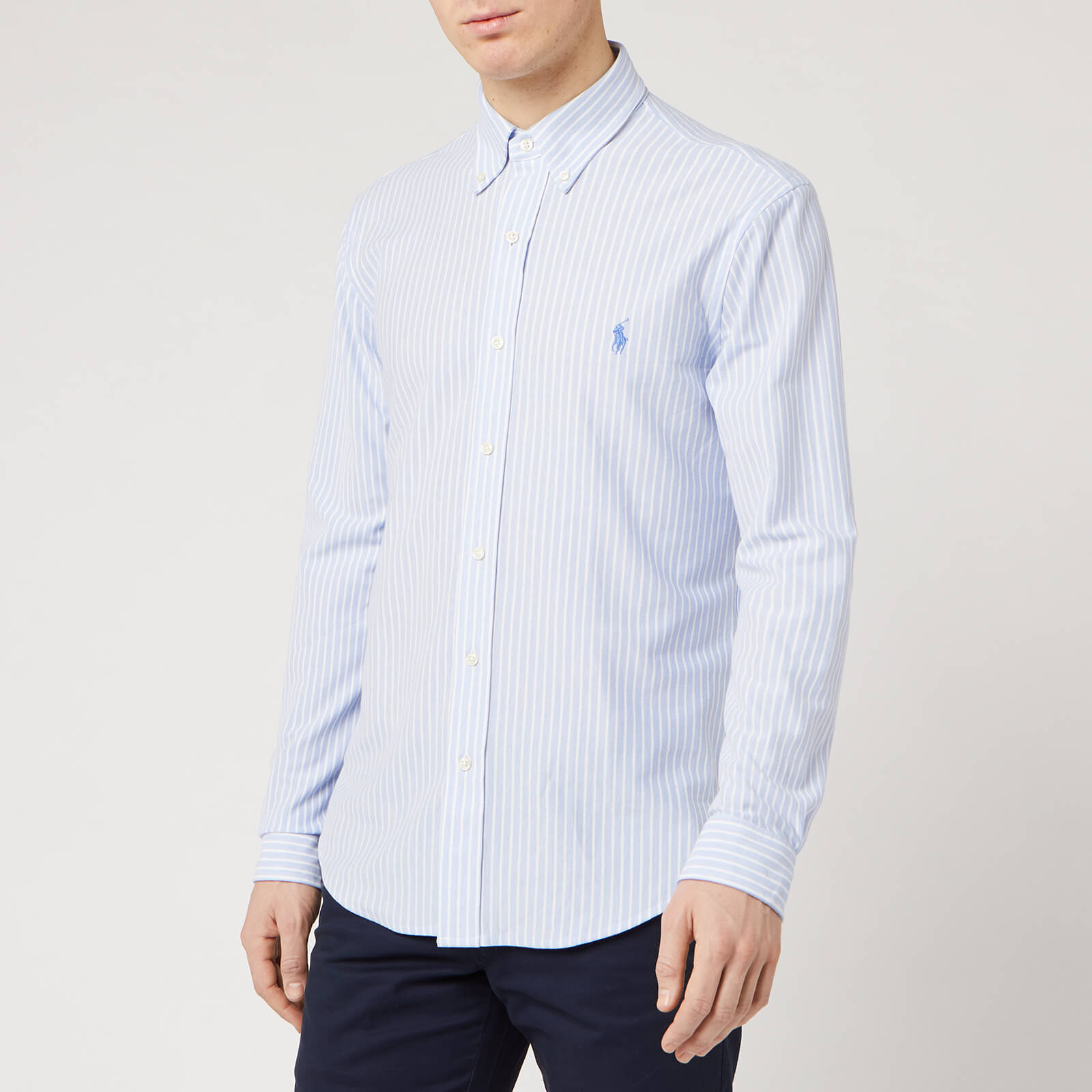 ralph lauren blue and white shirt