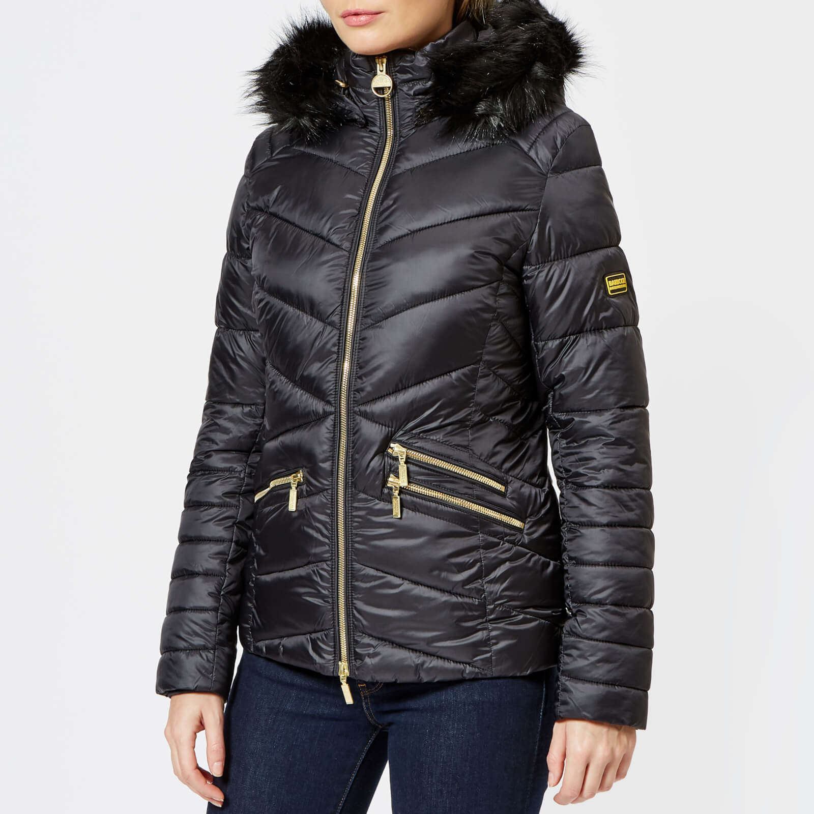 Barbour international turbo quilted hooded jacket clearance