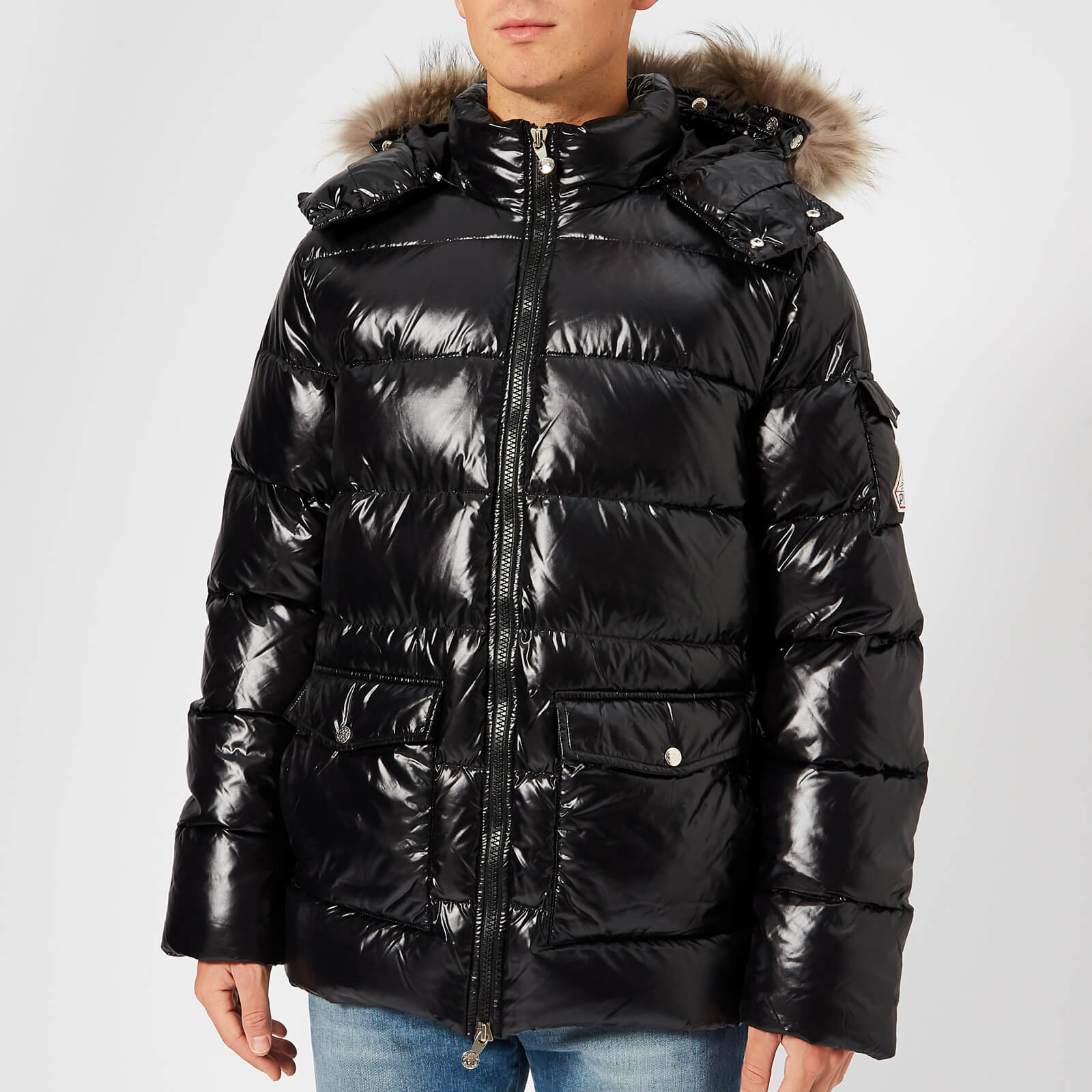 mens black shiny jacket