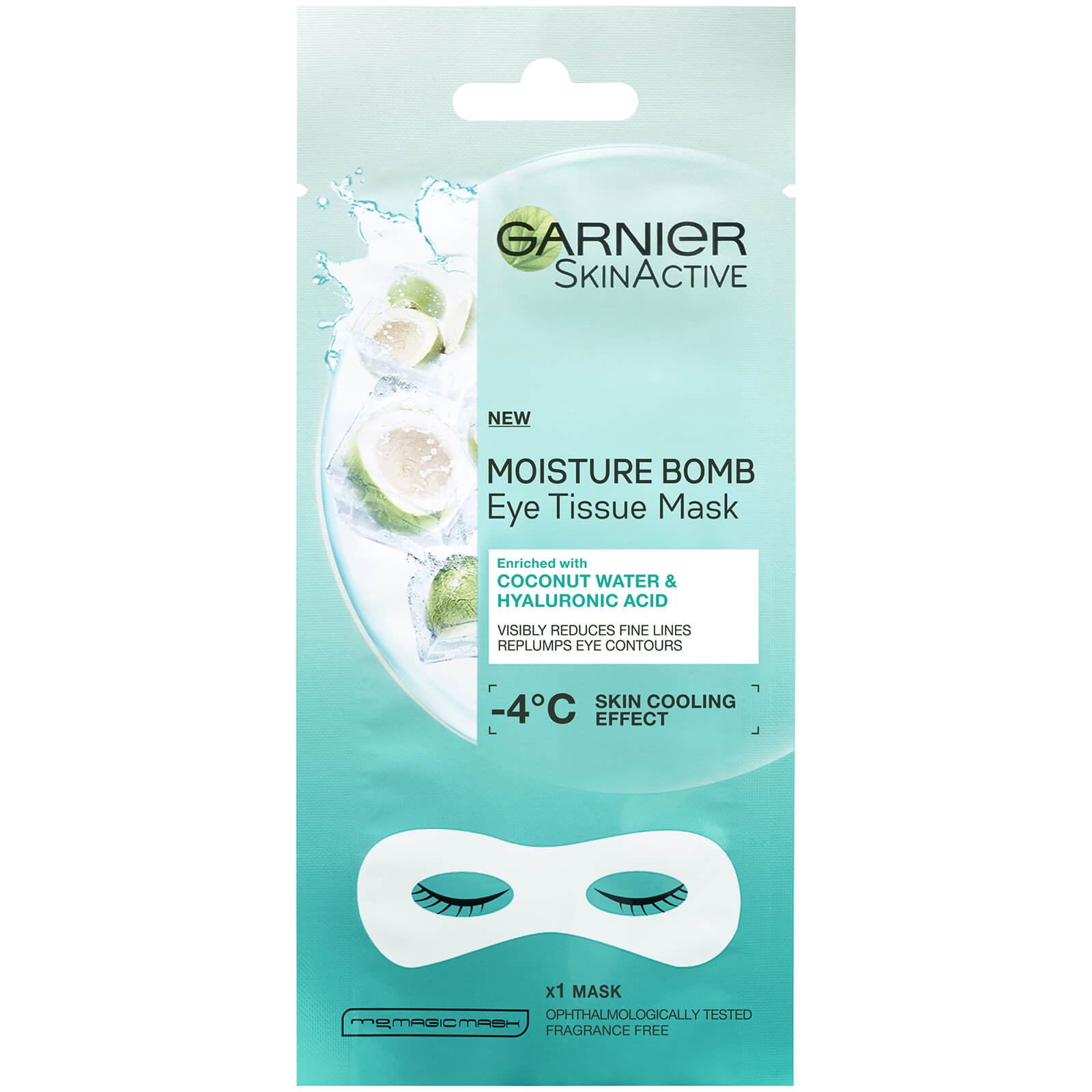 Garnier Hyaluronic Acid And Coconut Water Hydrating Replumping Eye Sheet Mask 6g Free Shipping Lookfantastic