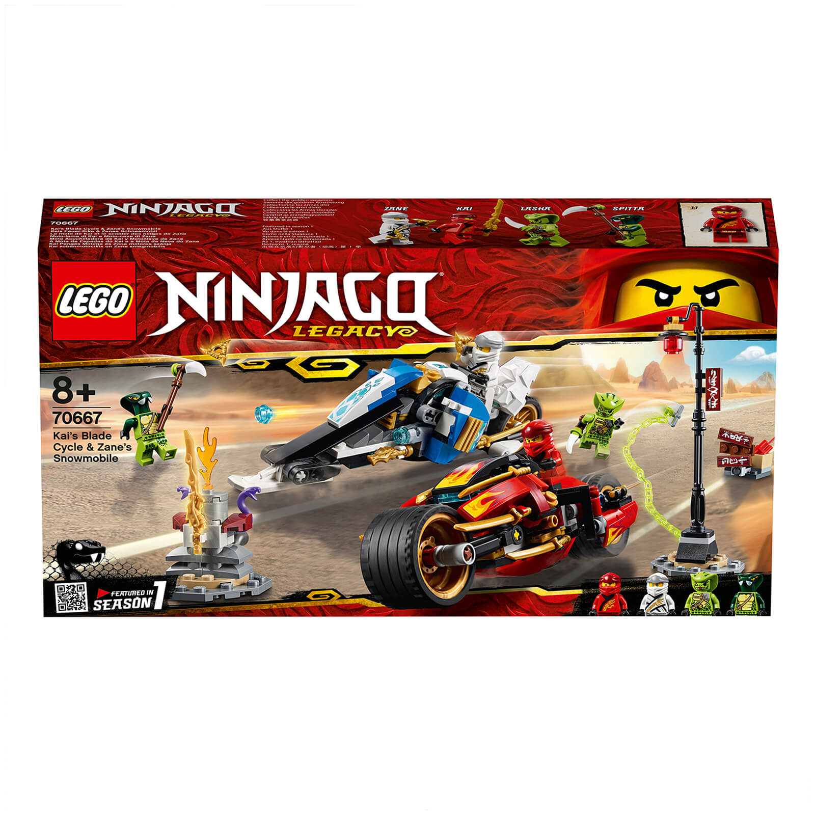 Lego Ninjago Kai S Blade Cycle And Zane S Snowmobile 70667 Toys