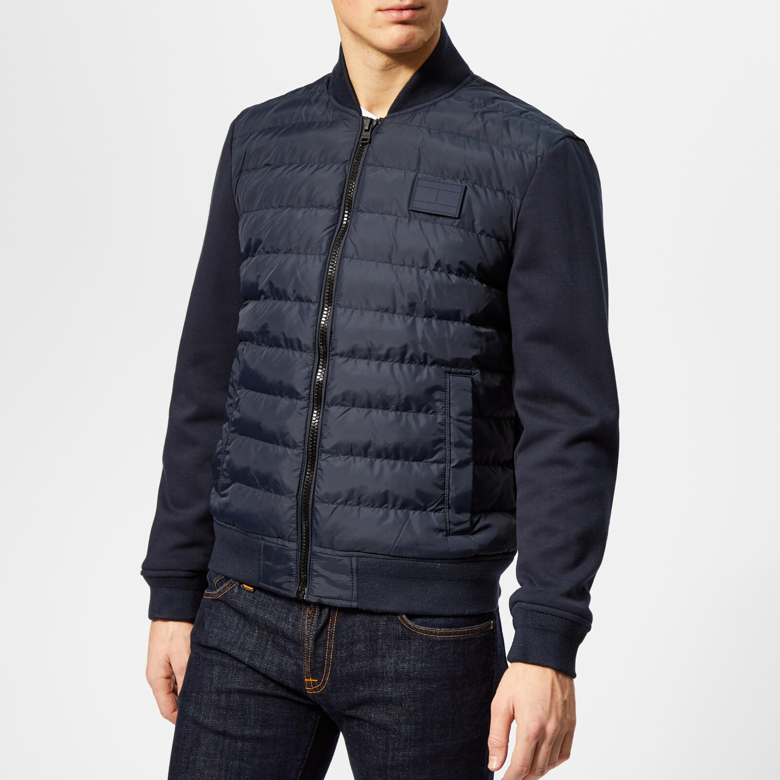 tommy hilfiger stripe quilted bomber