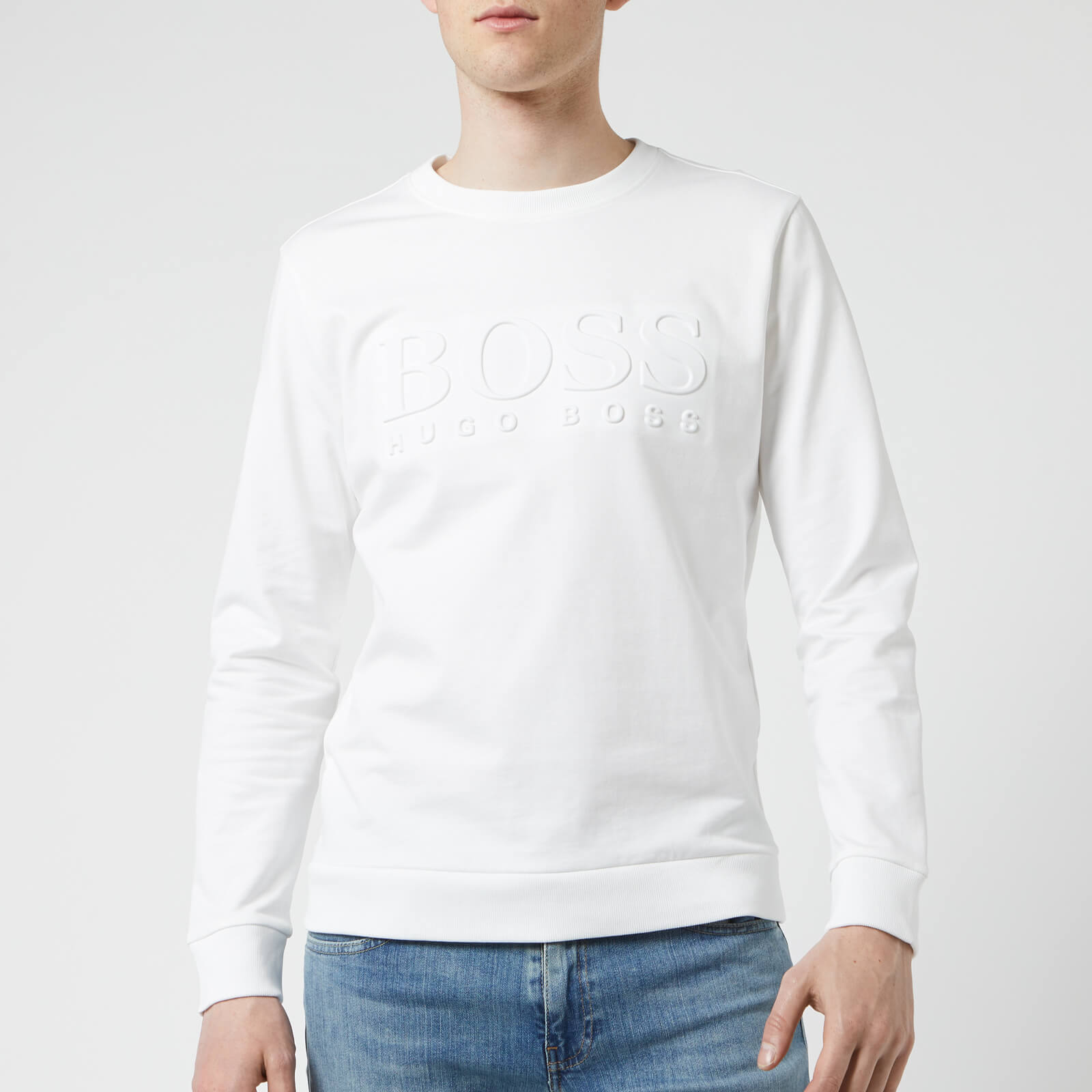 boss embossed crew sweatshirt