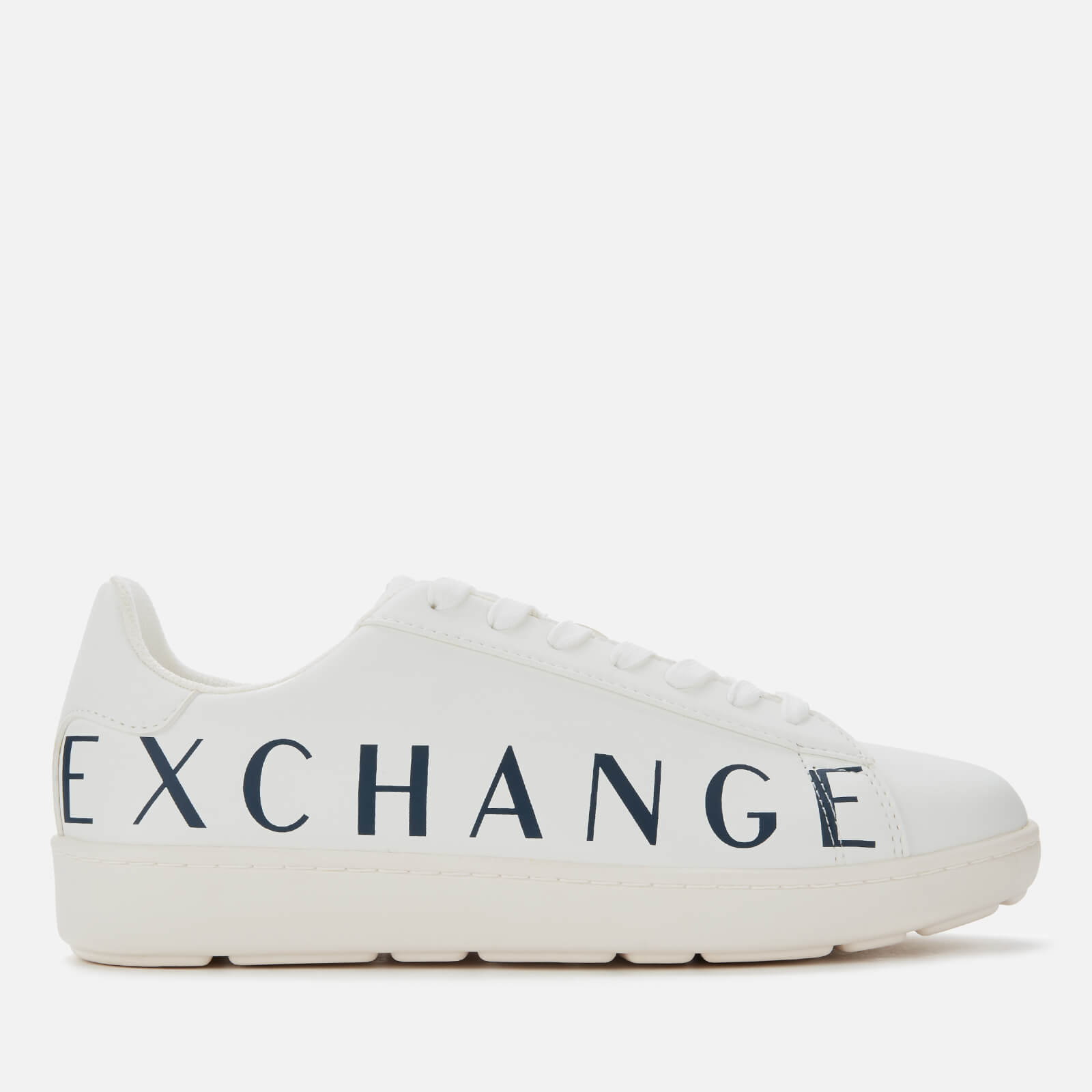 armani exchange white leather sneakers