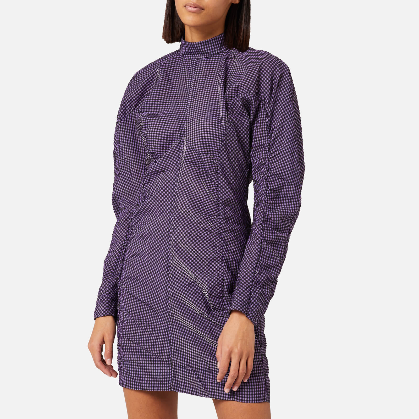 purple seersucker dress