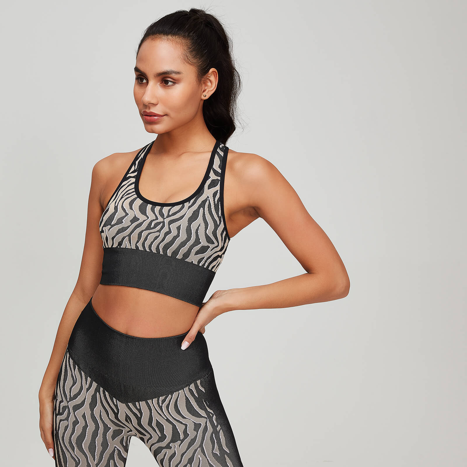 zebra print sports bra