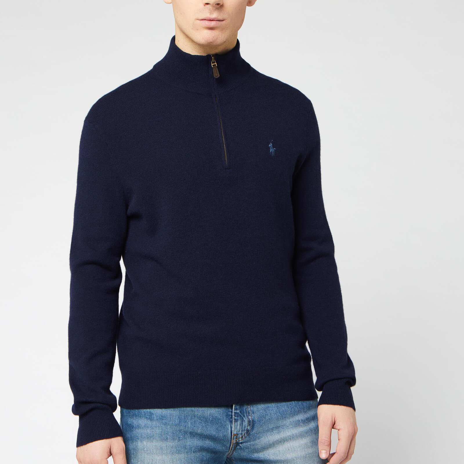 Polo Ralph Lauren Men S Loryelle Wool Half Zip Sweatshirt Hunter Navy Free Uk Delivery Available