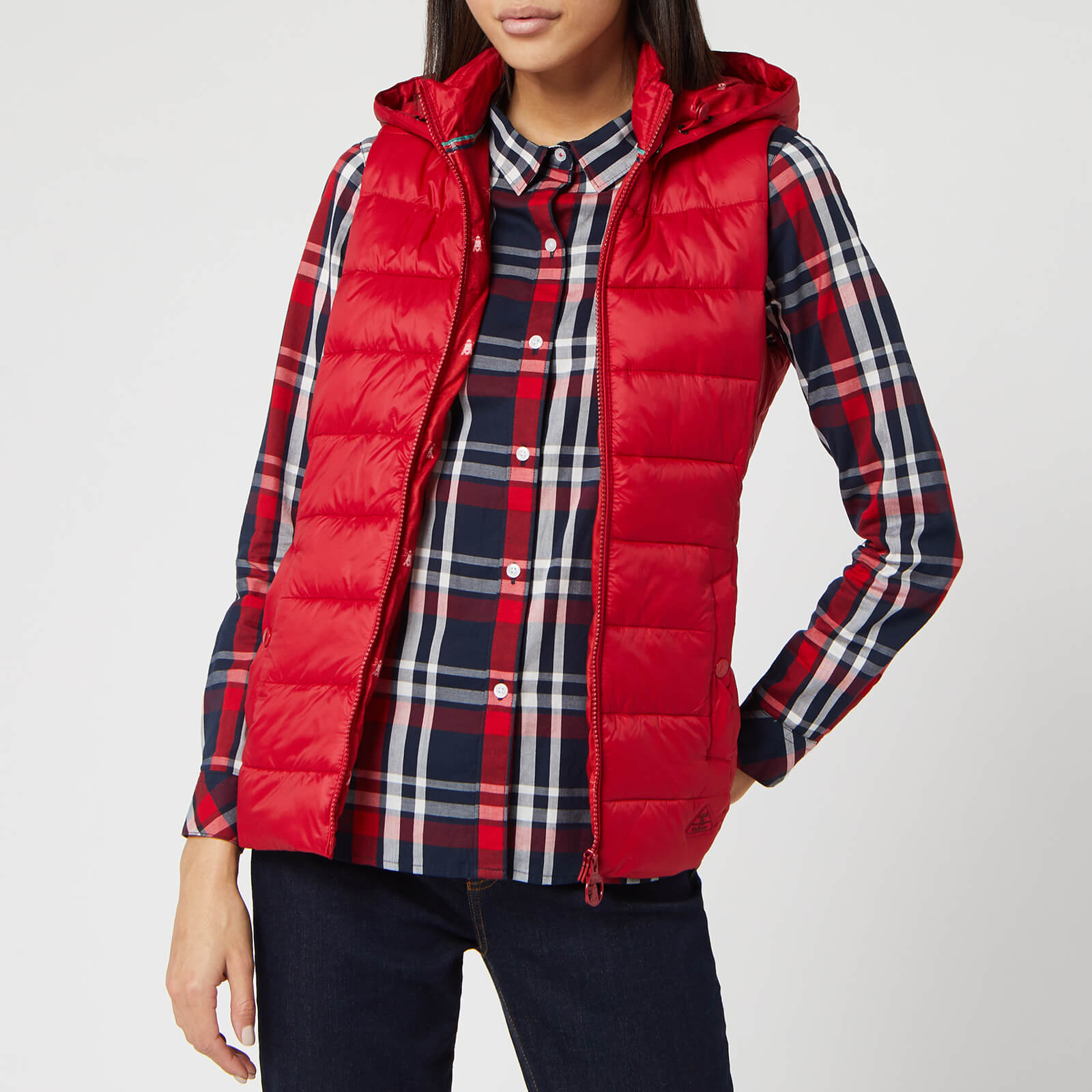 barbour red gilet