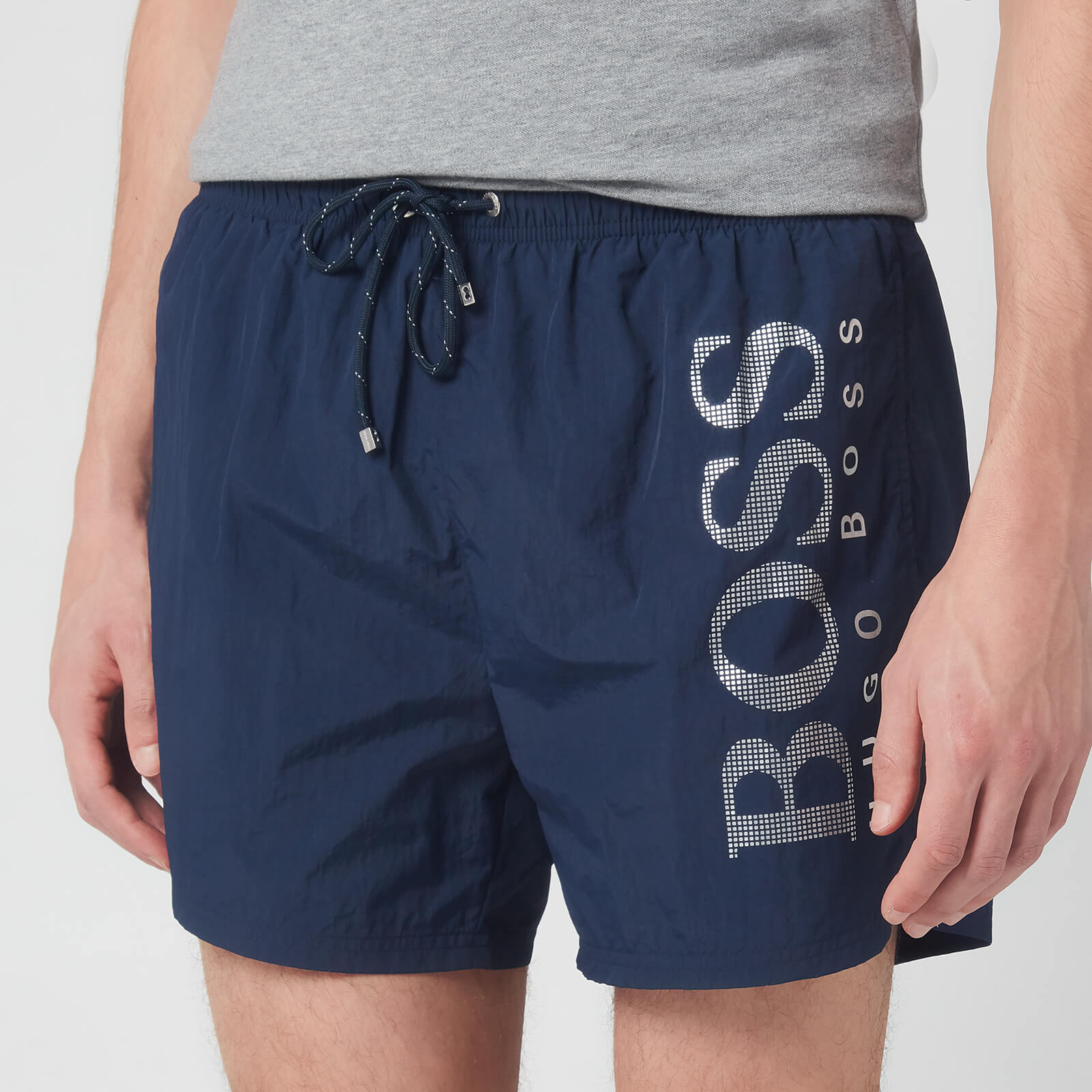 hugo boss navy swim shorts