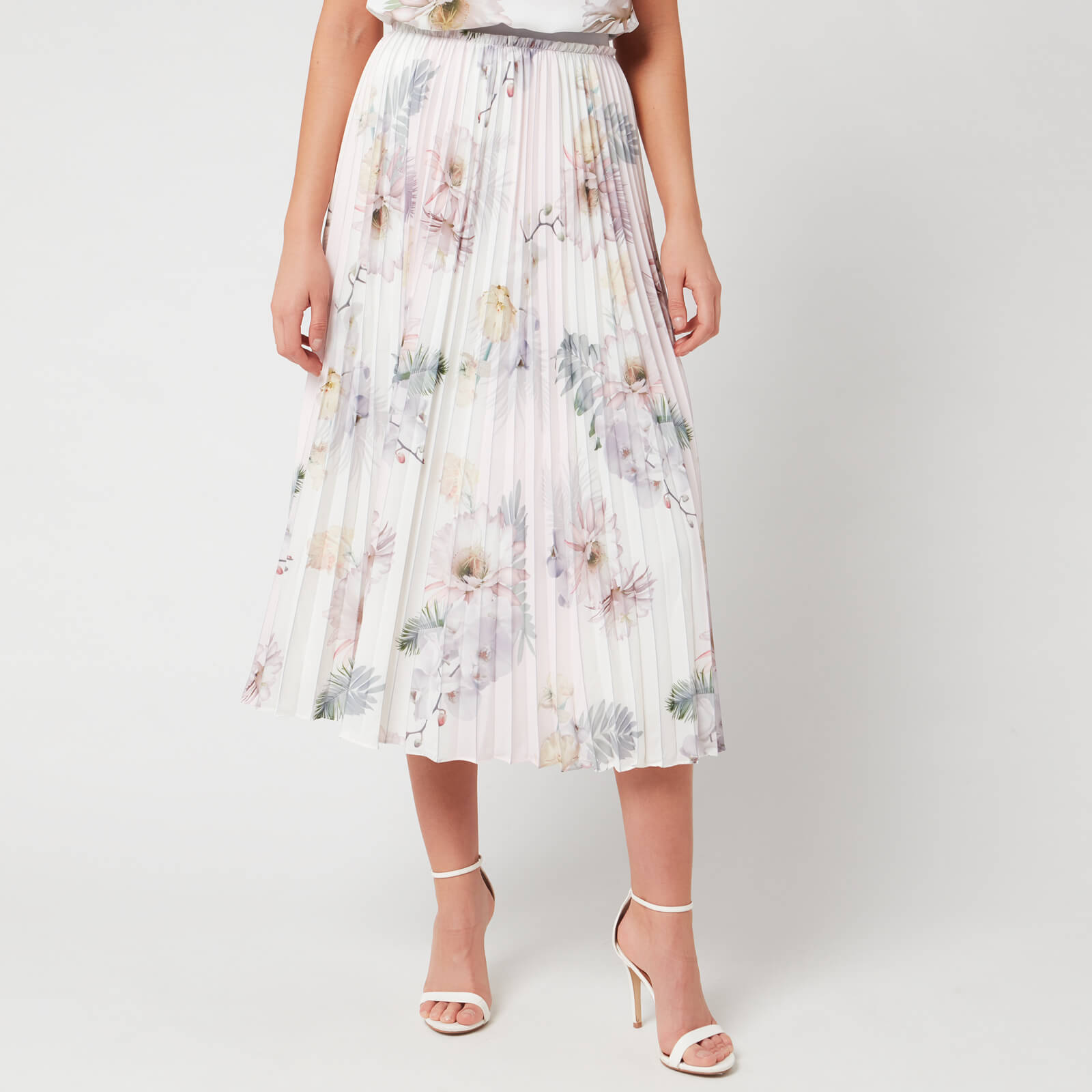 Ted Baker Women S Maziiy Woodland Pleated Midi Skirt Pink Womens