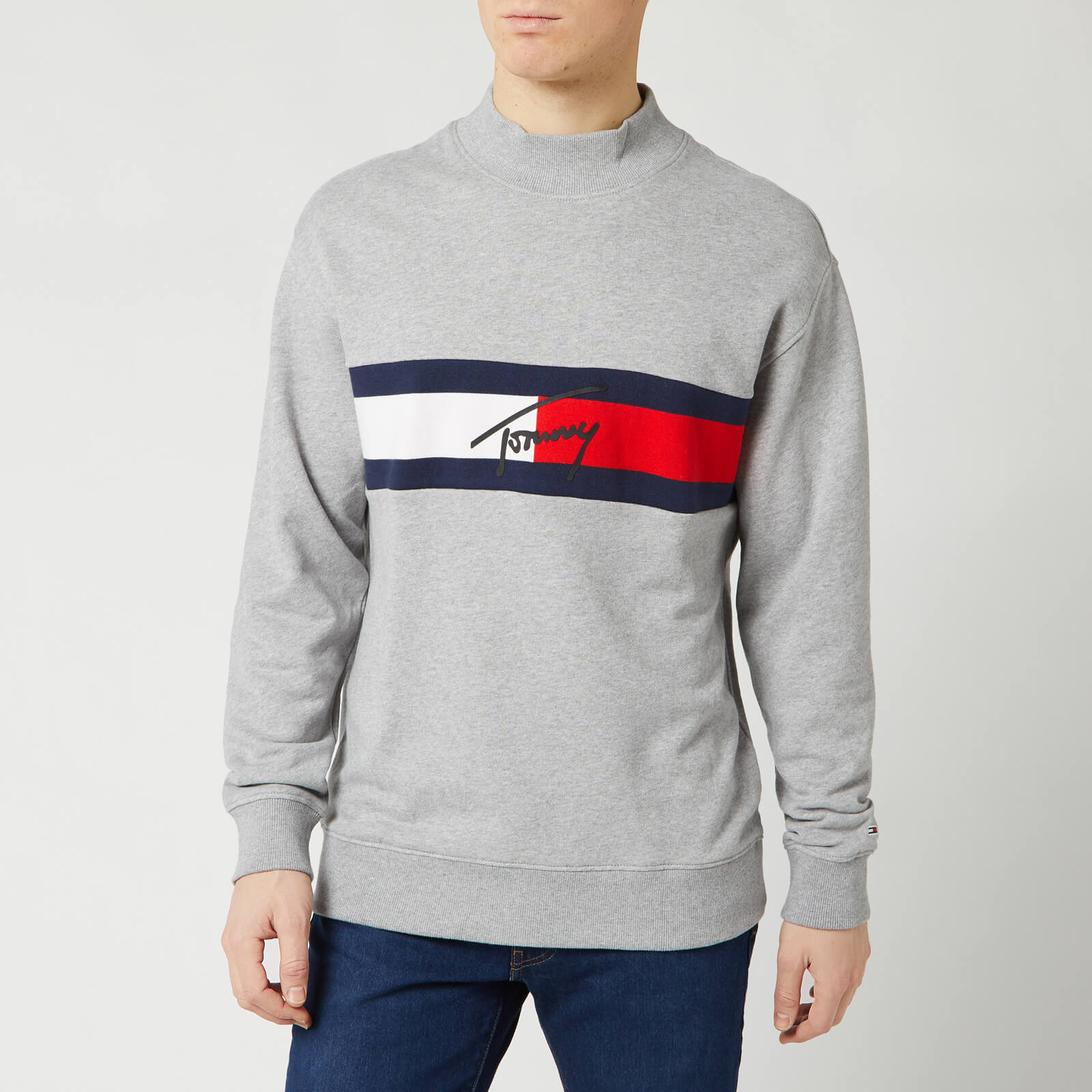 tommy jeans colour block logo sweatshirt