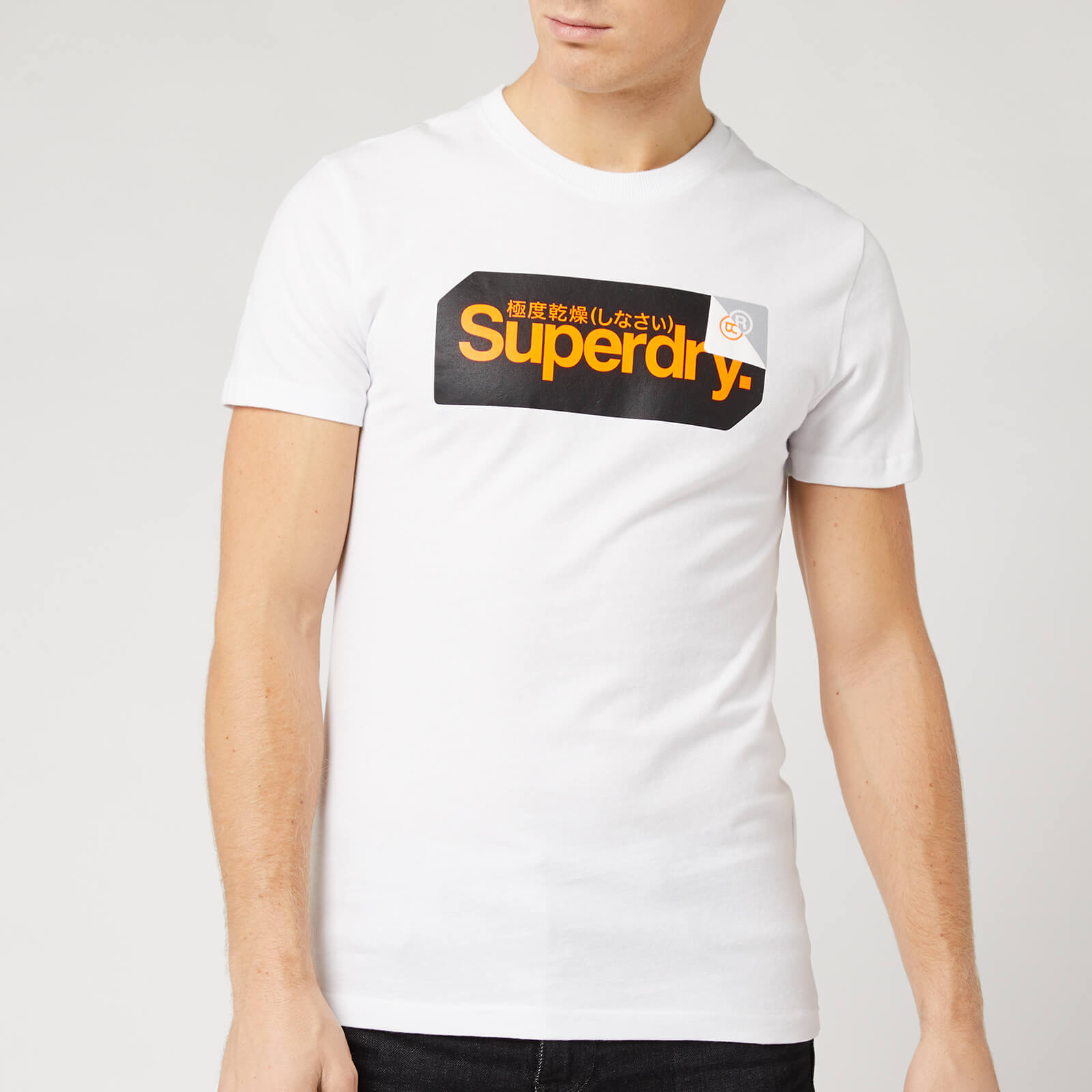 Superdry Men S Core Logo Tag T Shirt Optic Clothing Thehut Com