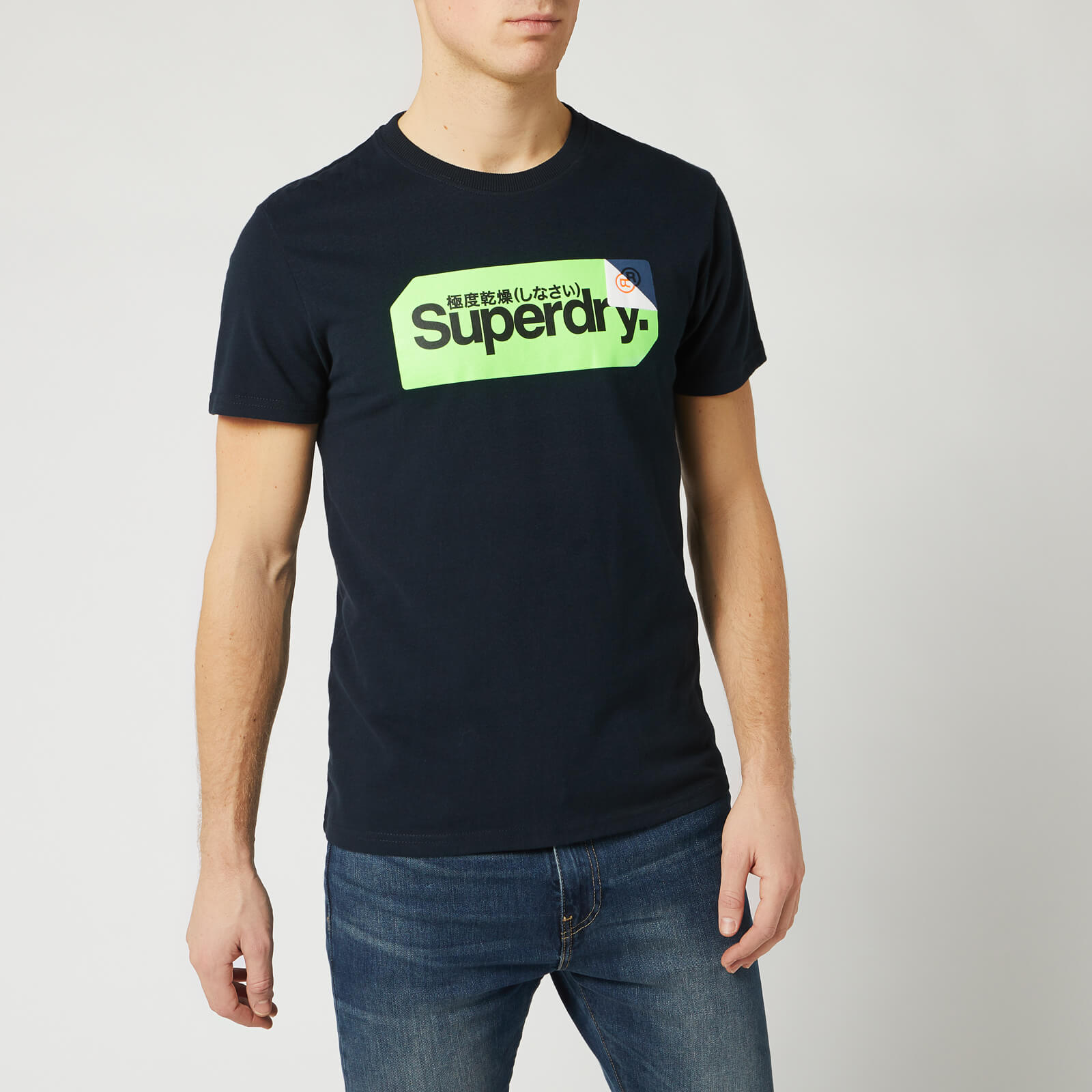 Superdry Men S Core Logo Tag T Shirt Eclipse Navy Clothing