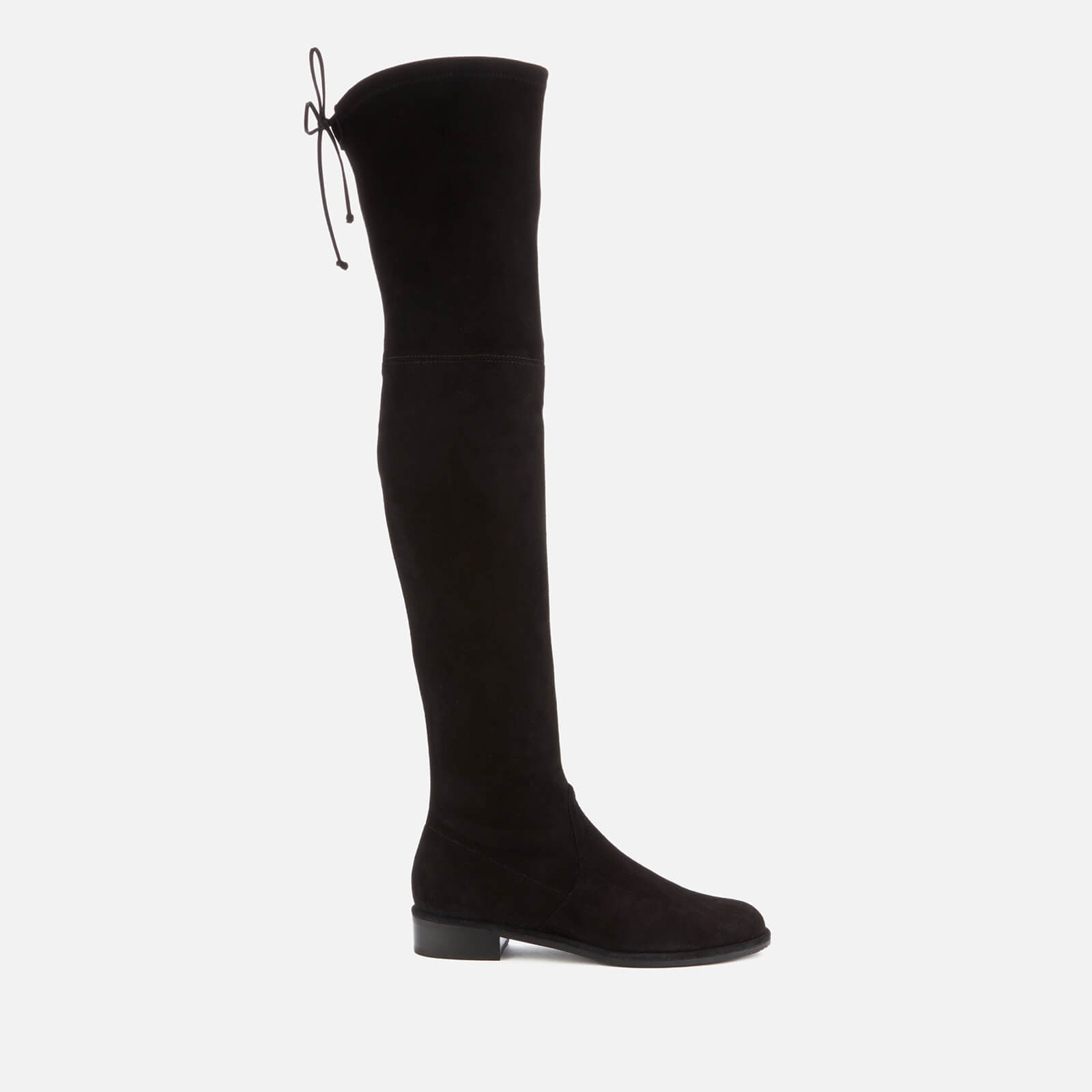 black suede over the knee flat boots