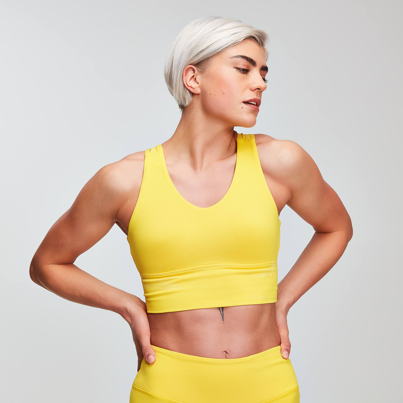 Yellow sports crop top