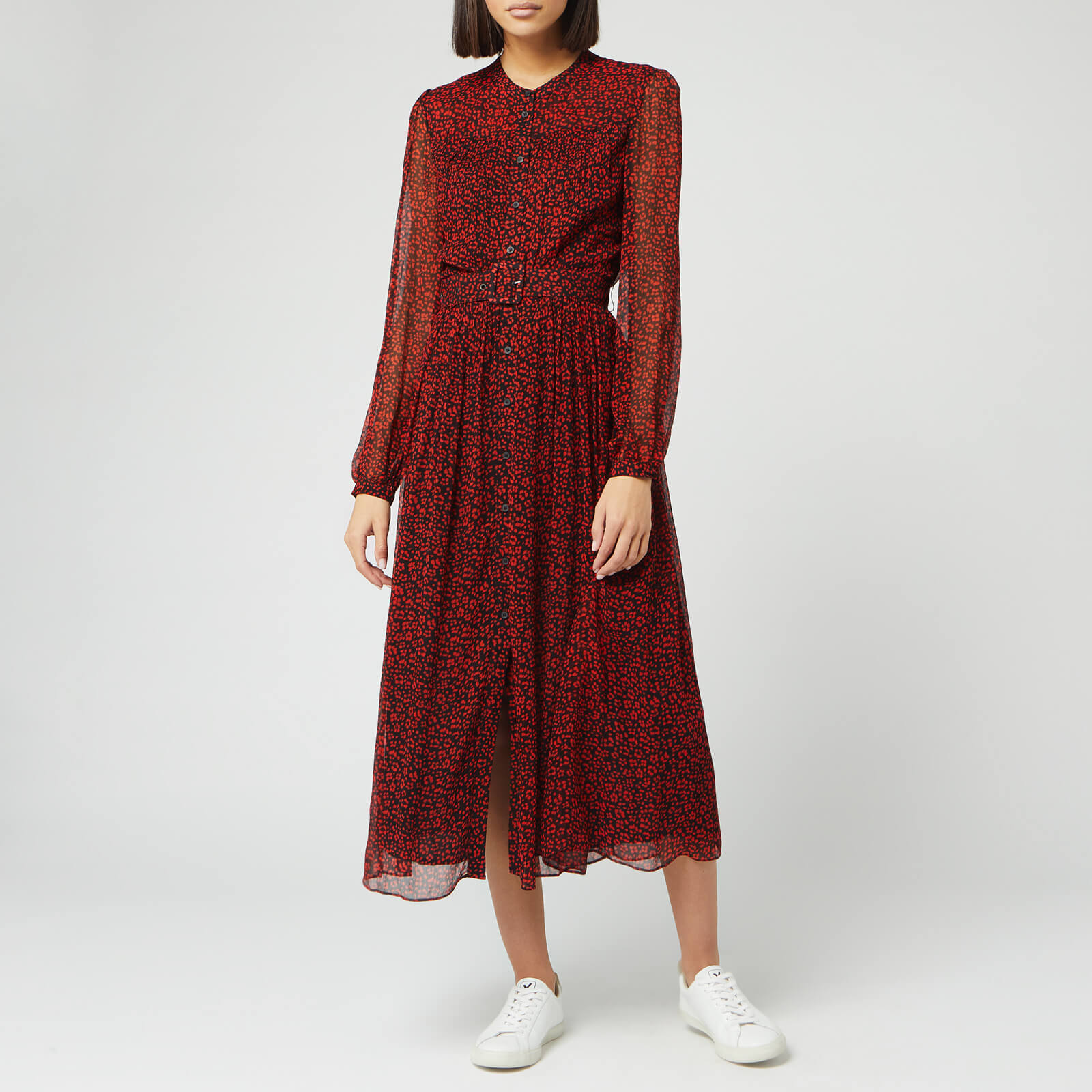 whistles belted midi dress