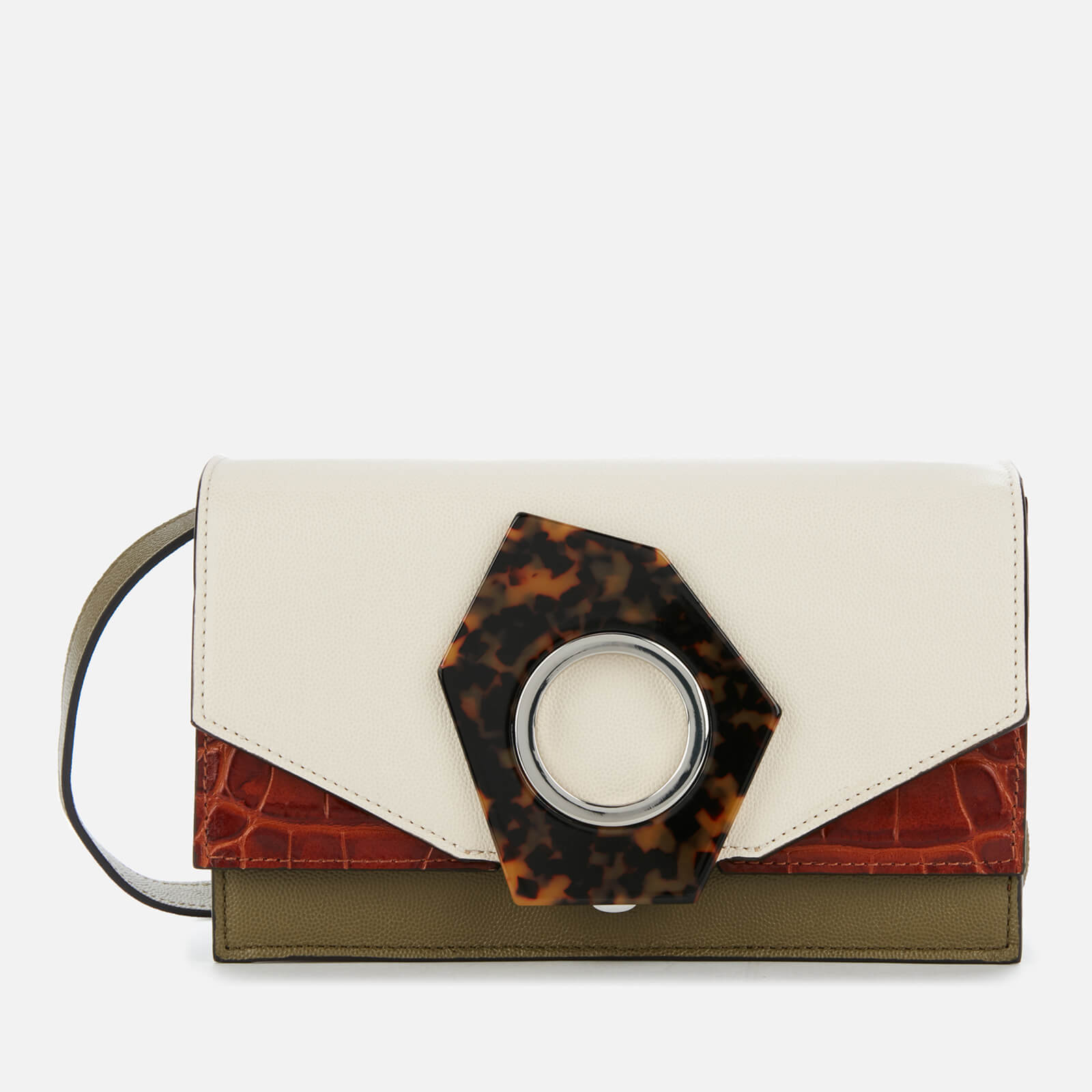 Ganni Women S Colour Block Shoulder Bag Multi Free Uk Delivery