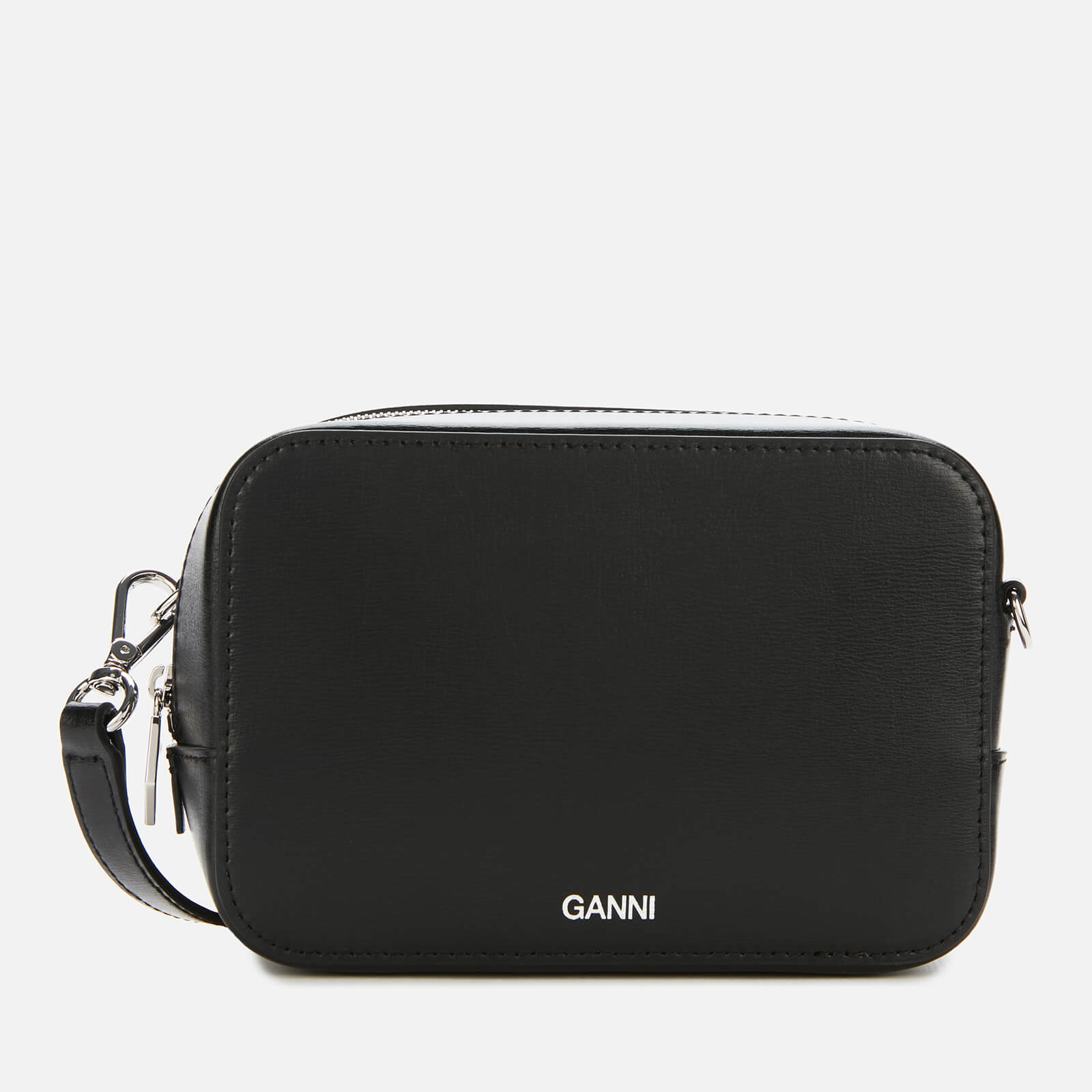 Ganni Women S Textured Leather Camera Bag Black Free Uk