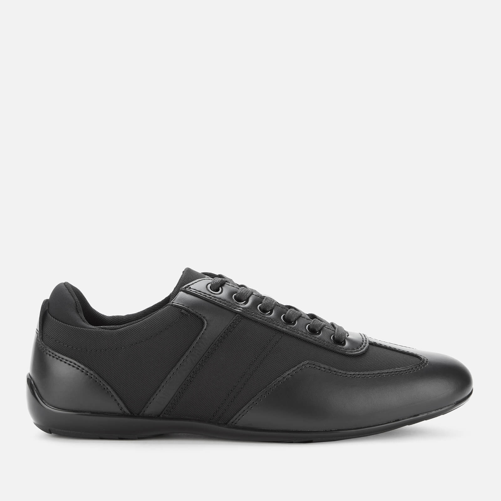 armani black leather trainers