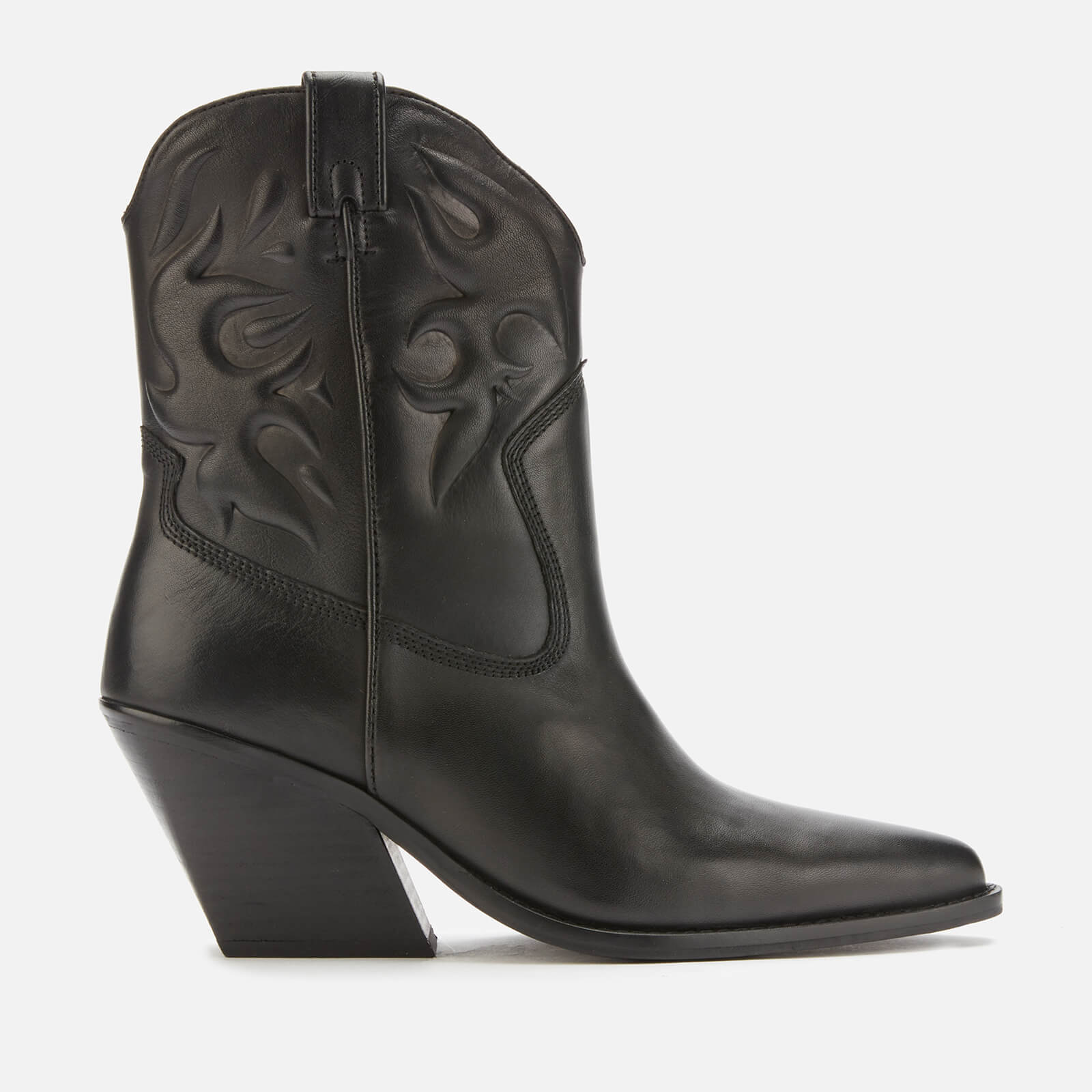 womens black leather cowboy boots