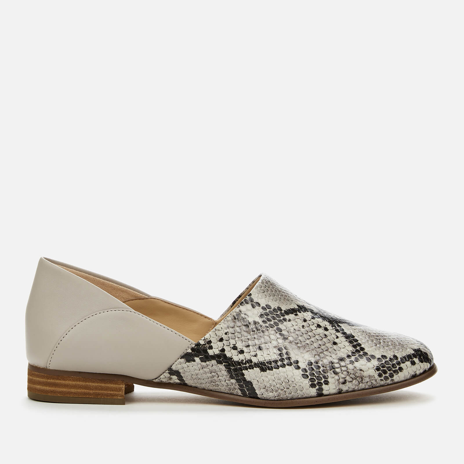 clarks snakeskin flats