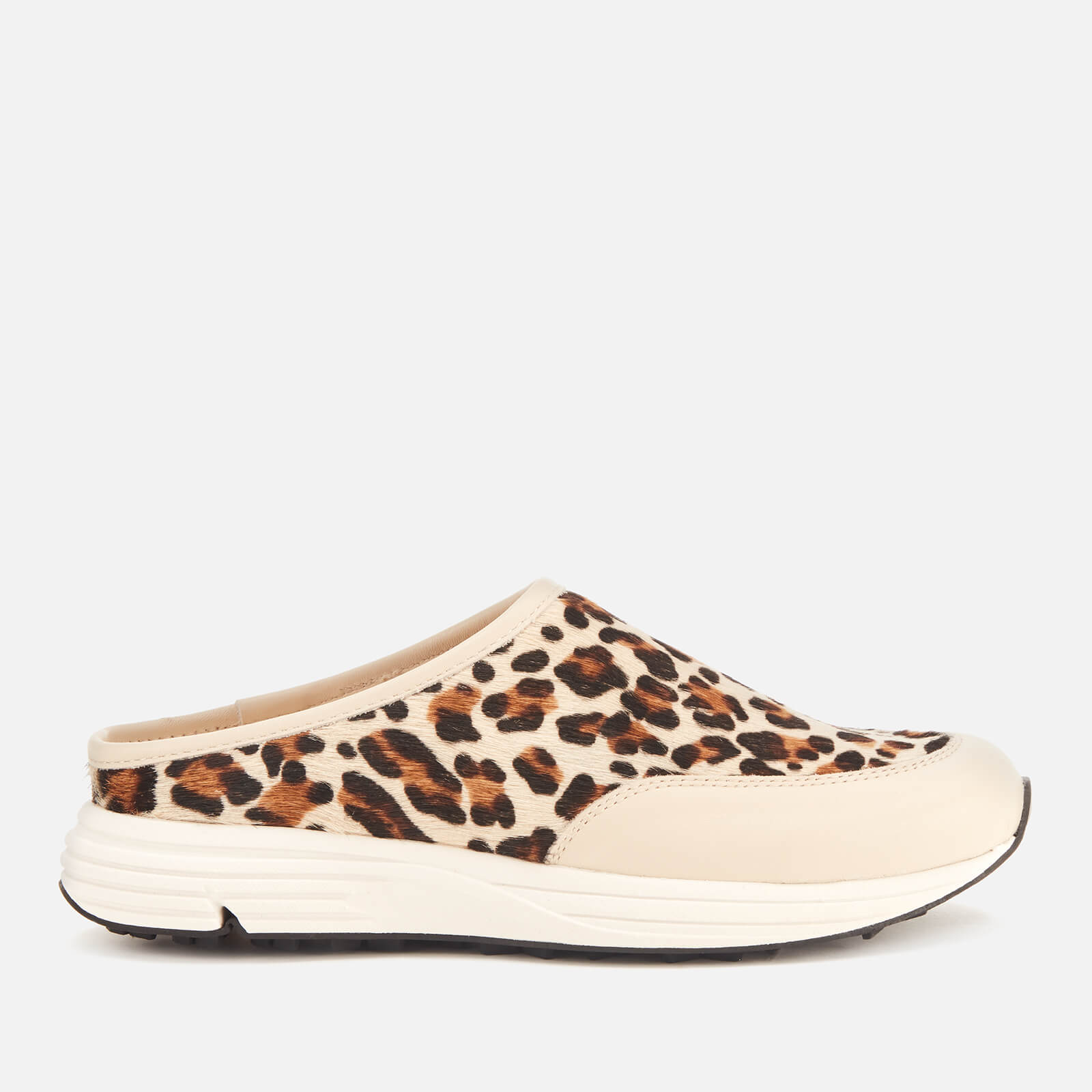 leopard pony hair mules