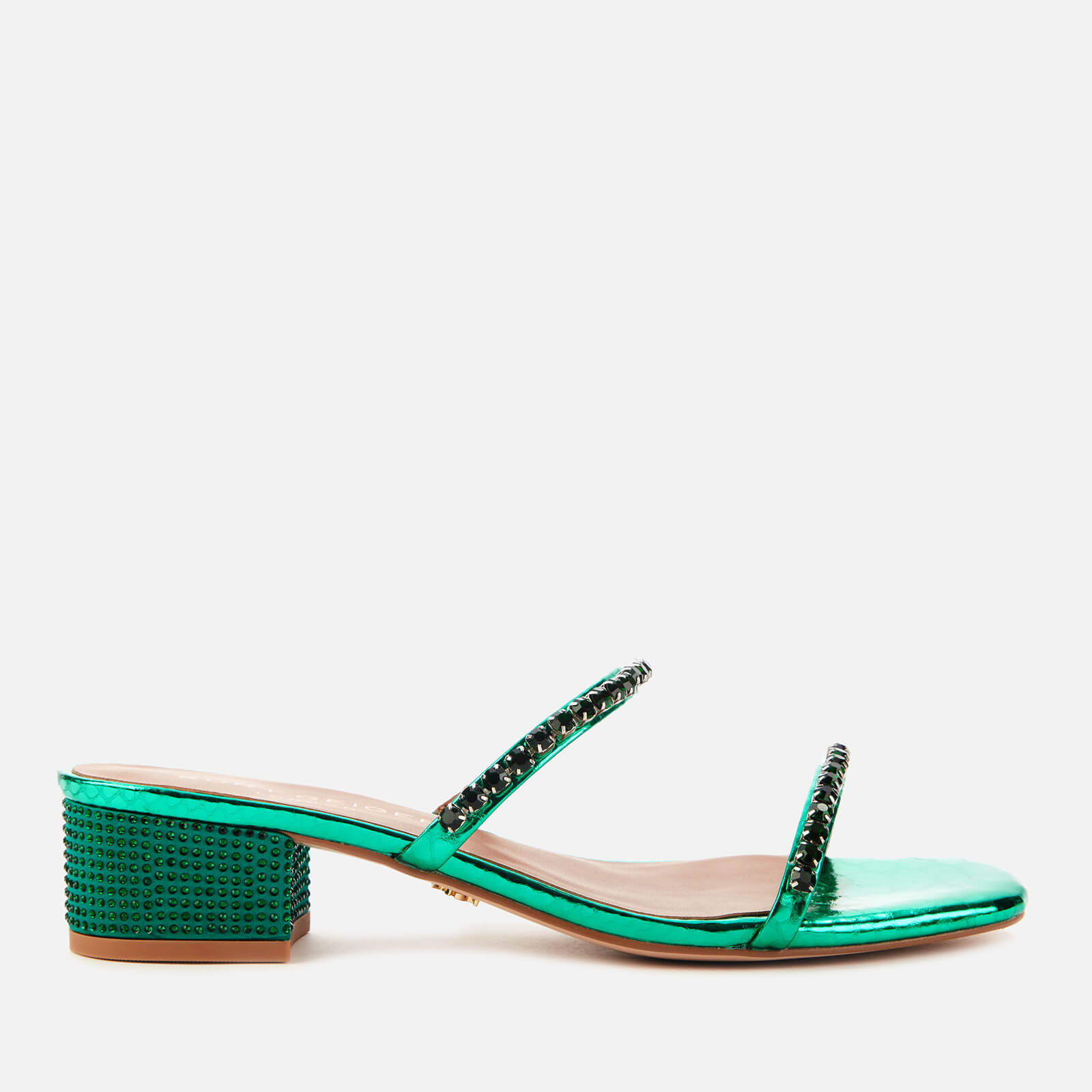 green mule sandals