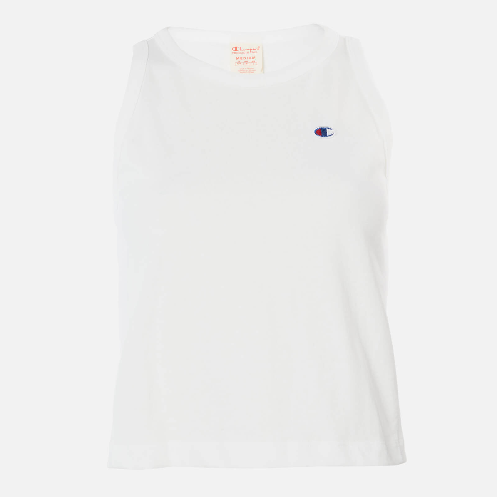 white cropped champion top
