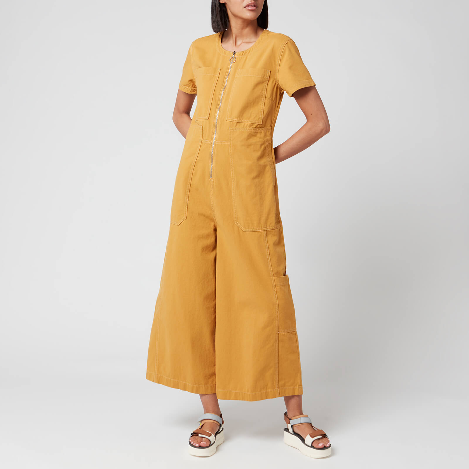 womens yellow boiler suit