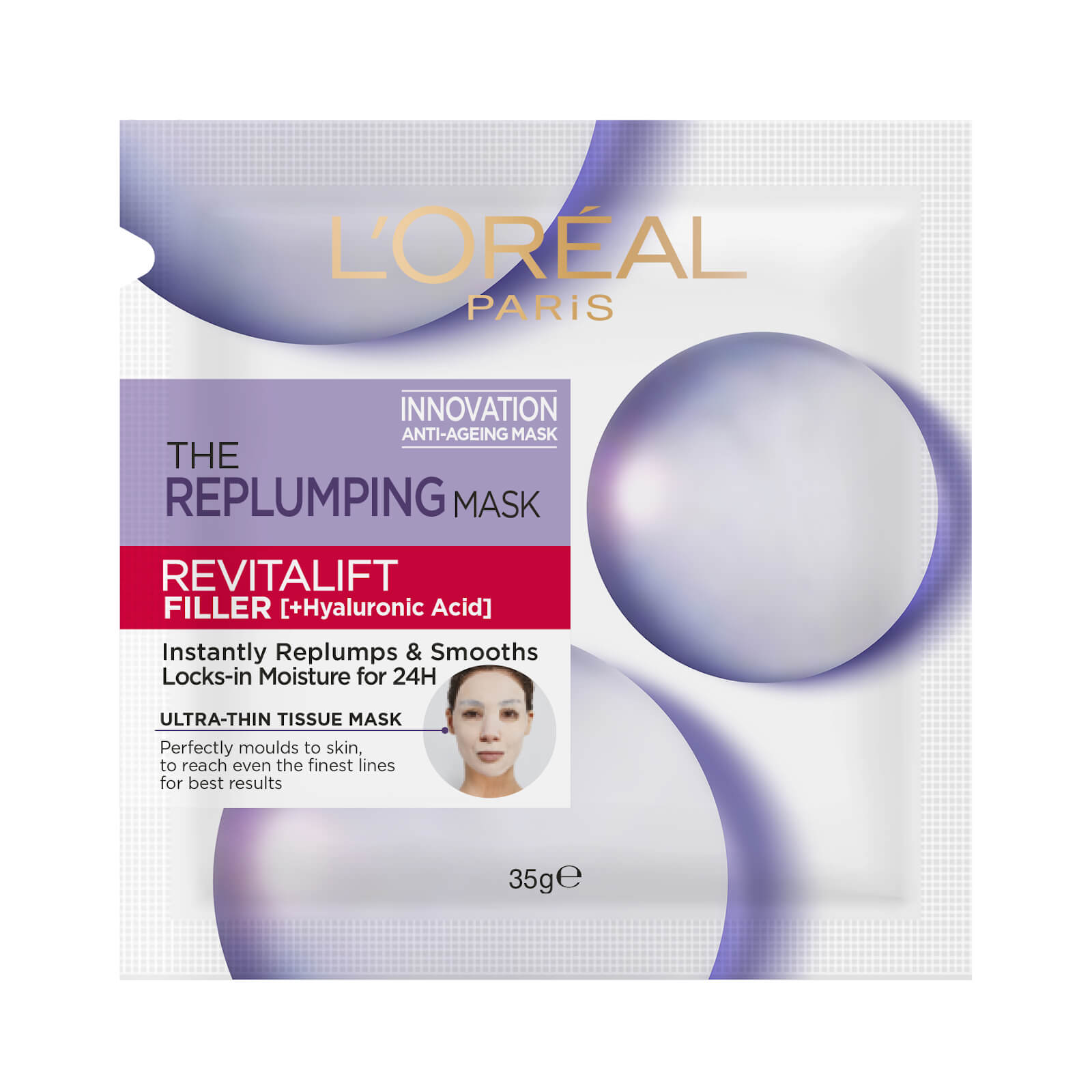 L Oreal Paris Revitalift Filler Hyaluronic Acid Tissue Mask Free