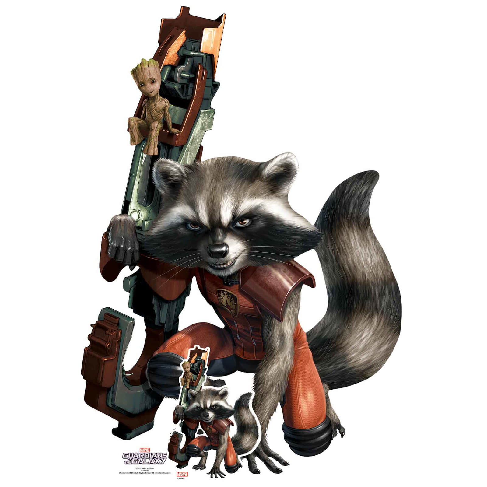 Marvel Guardians Of The Galaxy Rocket Lifesized Cardboard Cut Out Merchandise Zavvi Uk