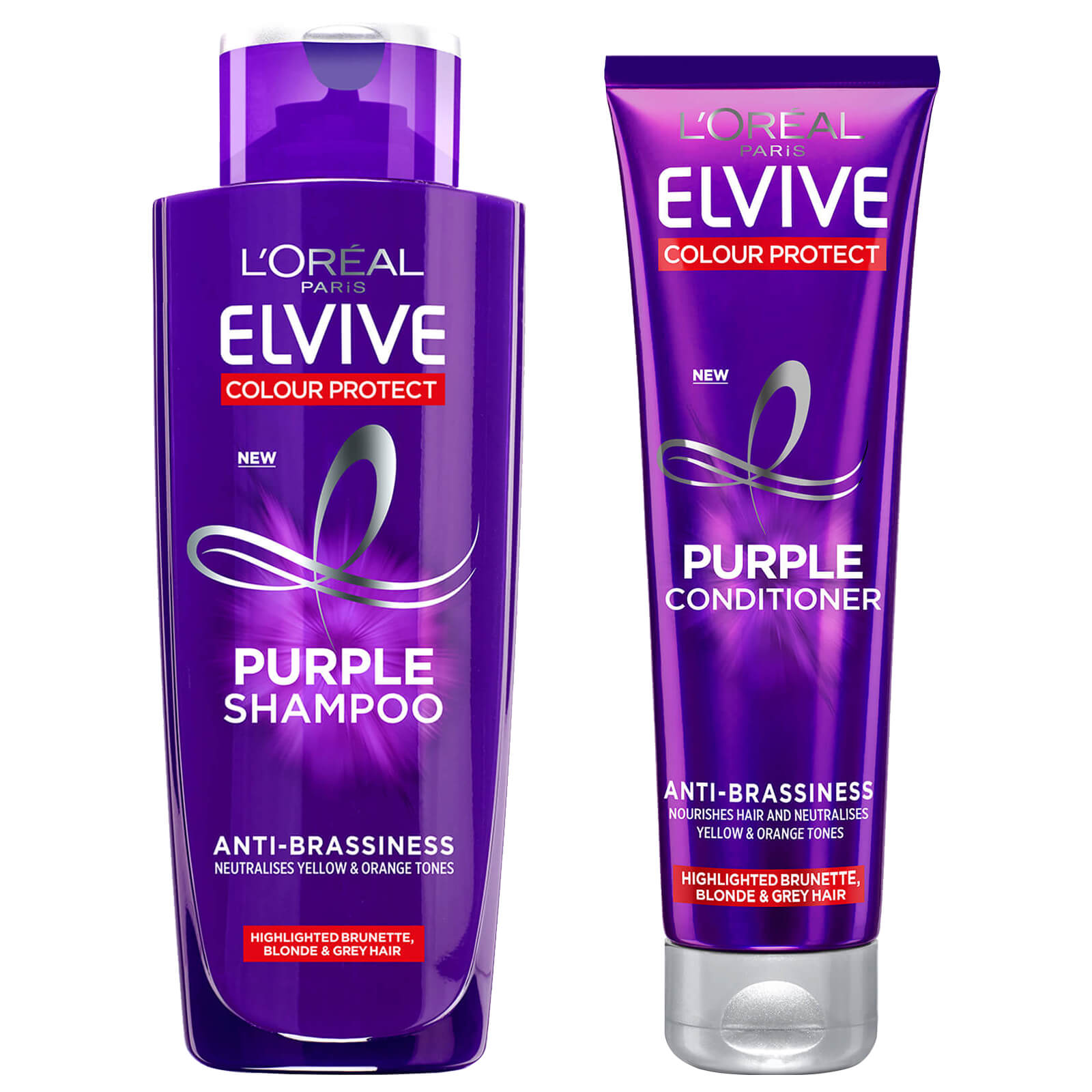 L Oreal Paris Elvive Colour Protect Anti Brassiness Purple Shampoo And Conditioner Set Exclusive Free Shipping Lookfantastic