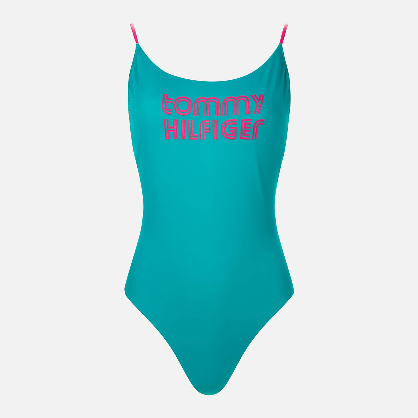 Tommy Hilfiger Women S One Piece High Leg Swimsuit Calypso Green