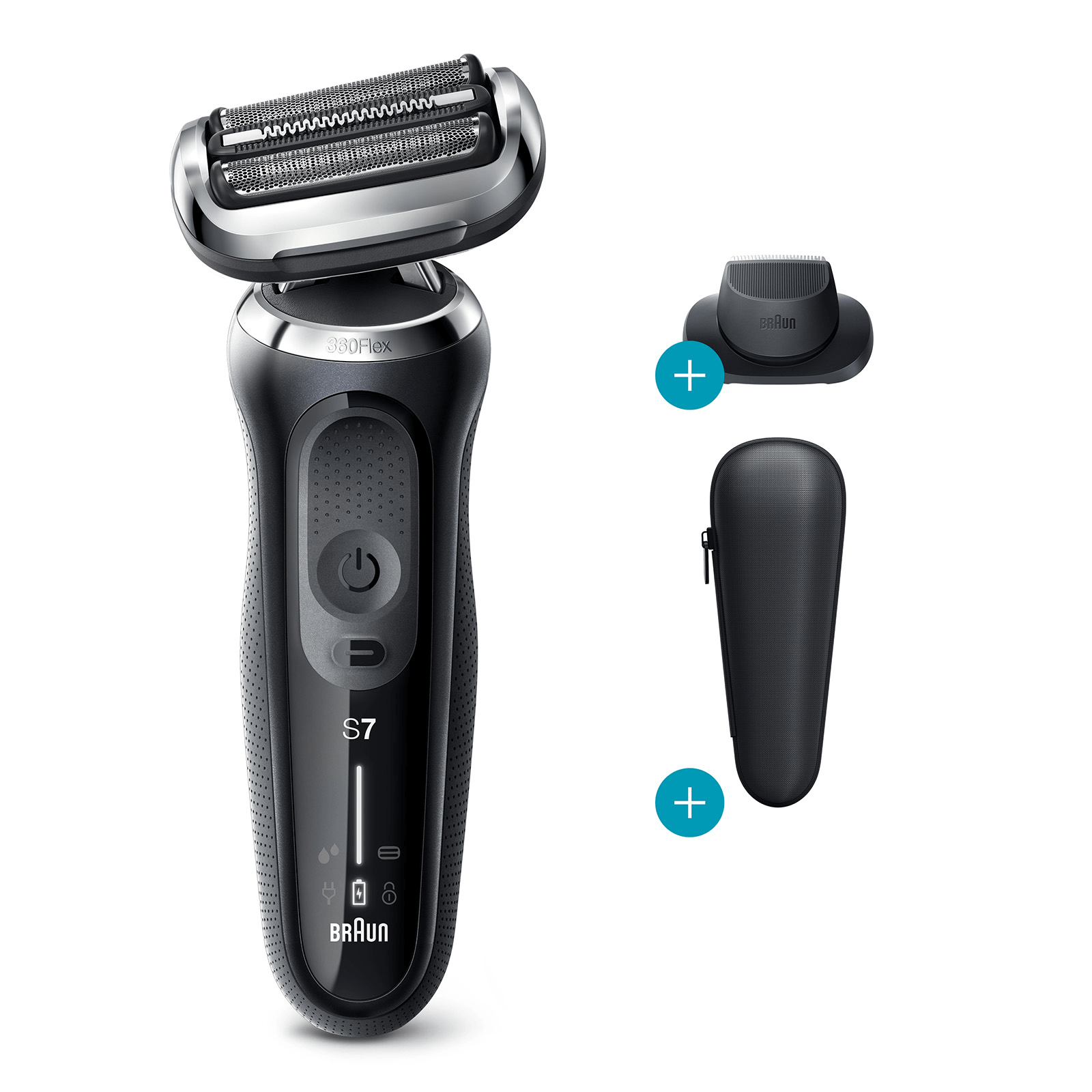Series 7 Electric Shaver Black | Braun UK Series 7 silver with SmartCare Center