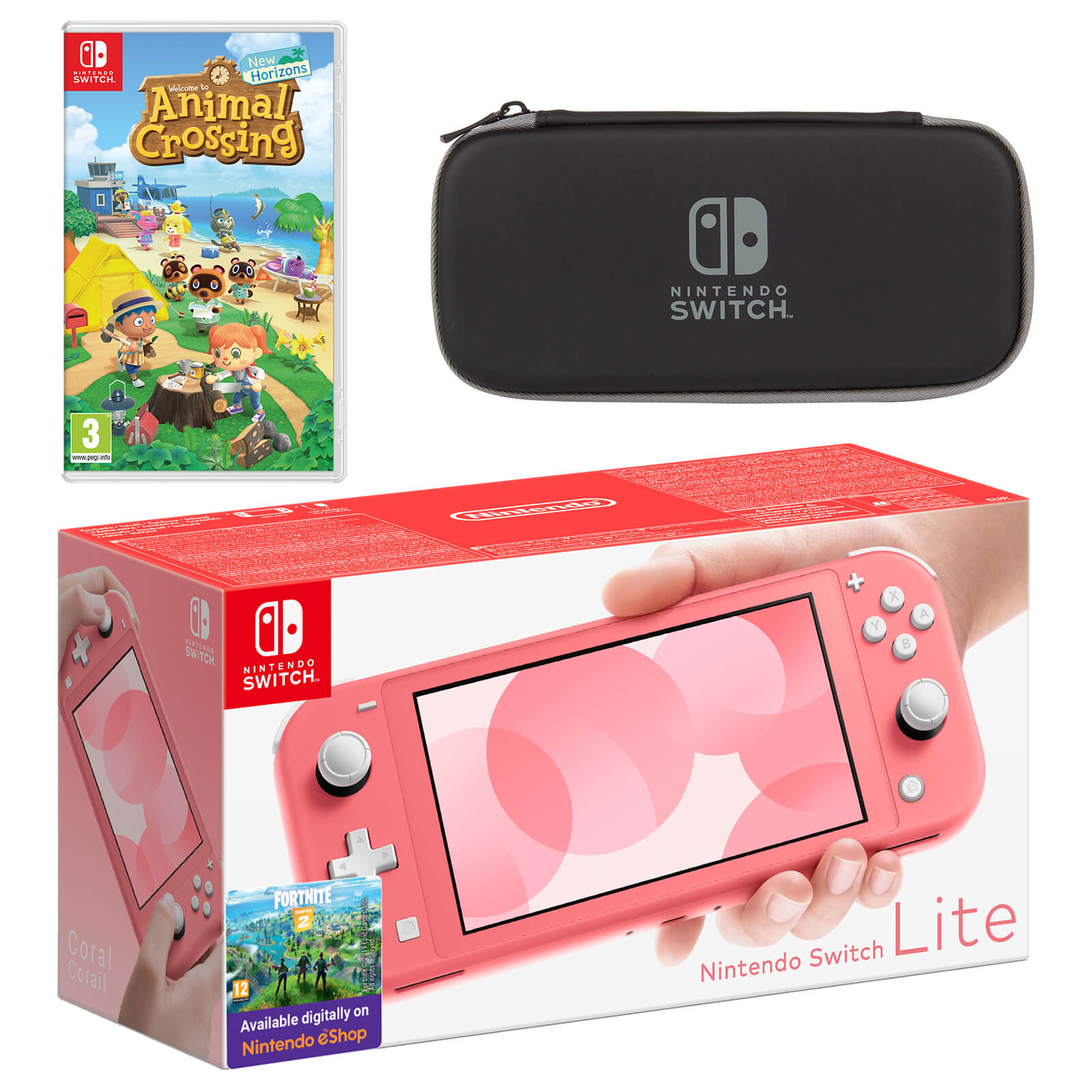 Nintendo Switch Lite Coral Animal Crossing New Horizons Pack