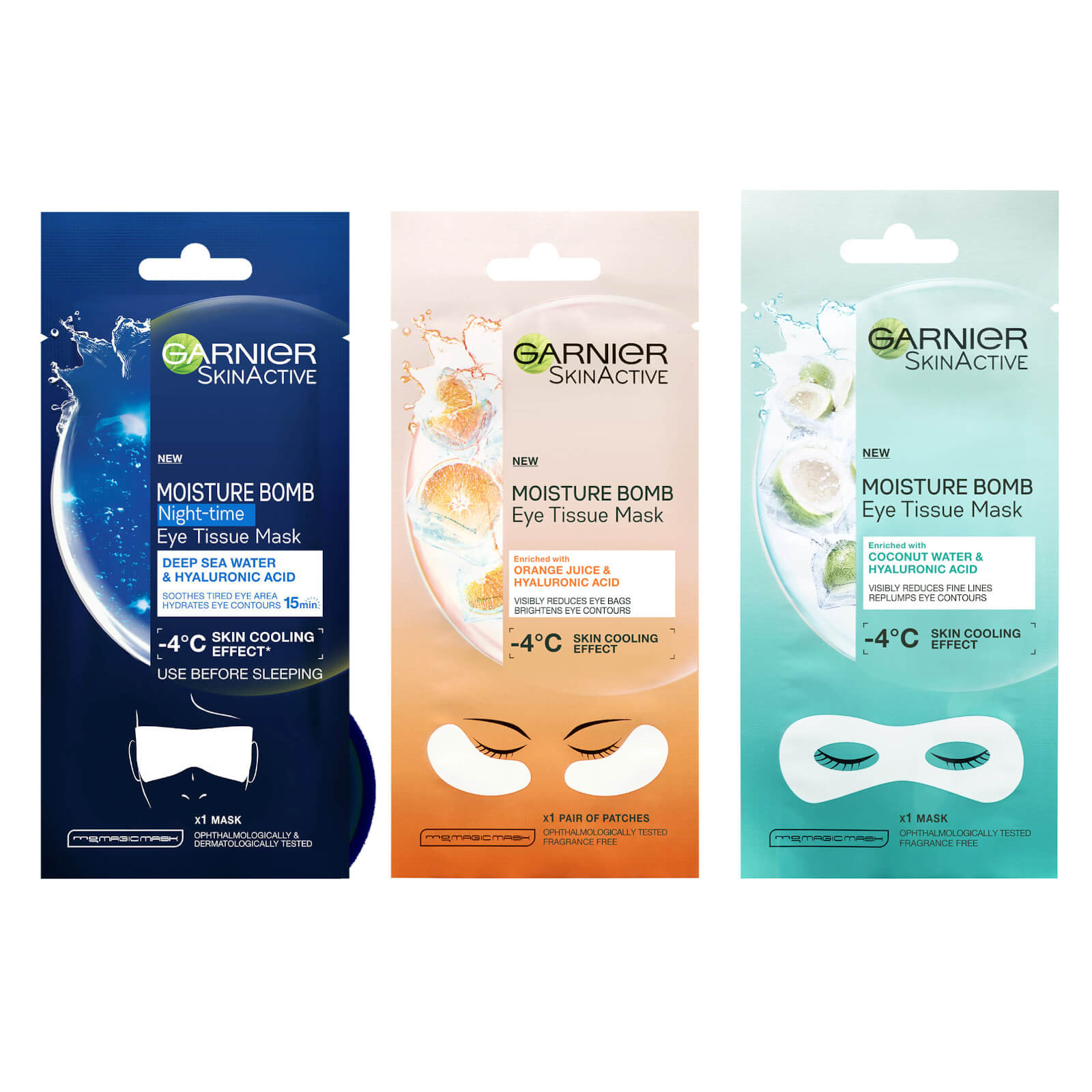 Garnier Eye Tissue Mask Tired Eyes Bundle Trio Free Shipping Lookfantastic