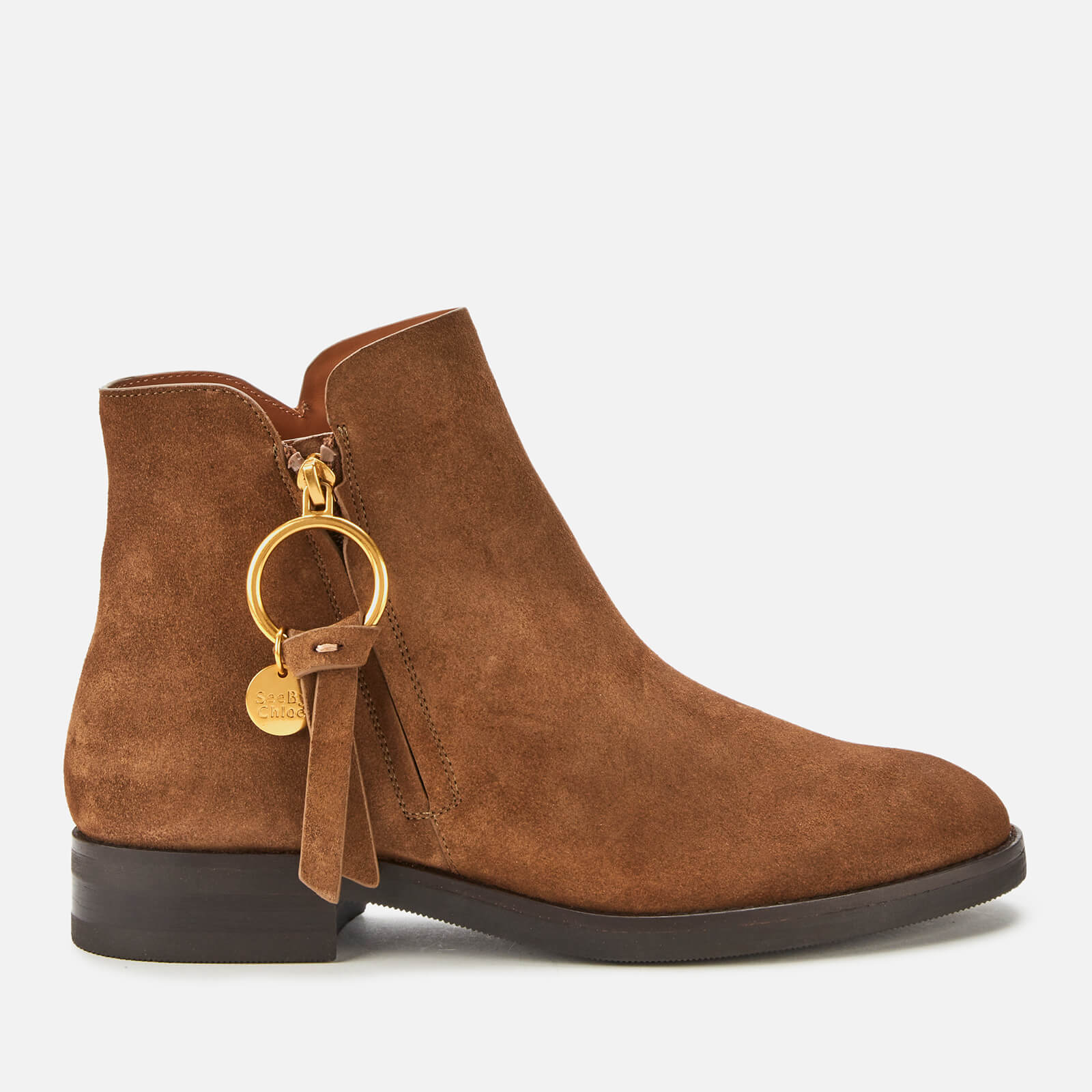 suede flat ankle boots