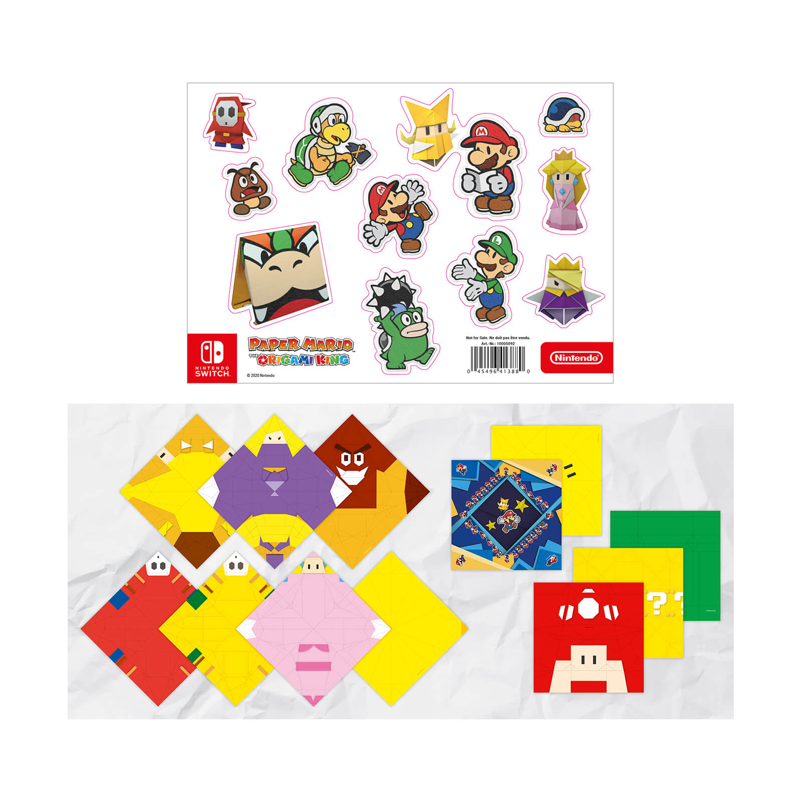 paper mario the origami king magnet sheet and origami sheets set