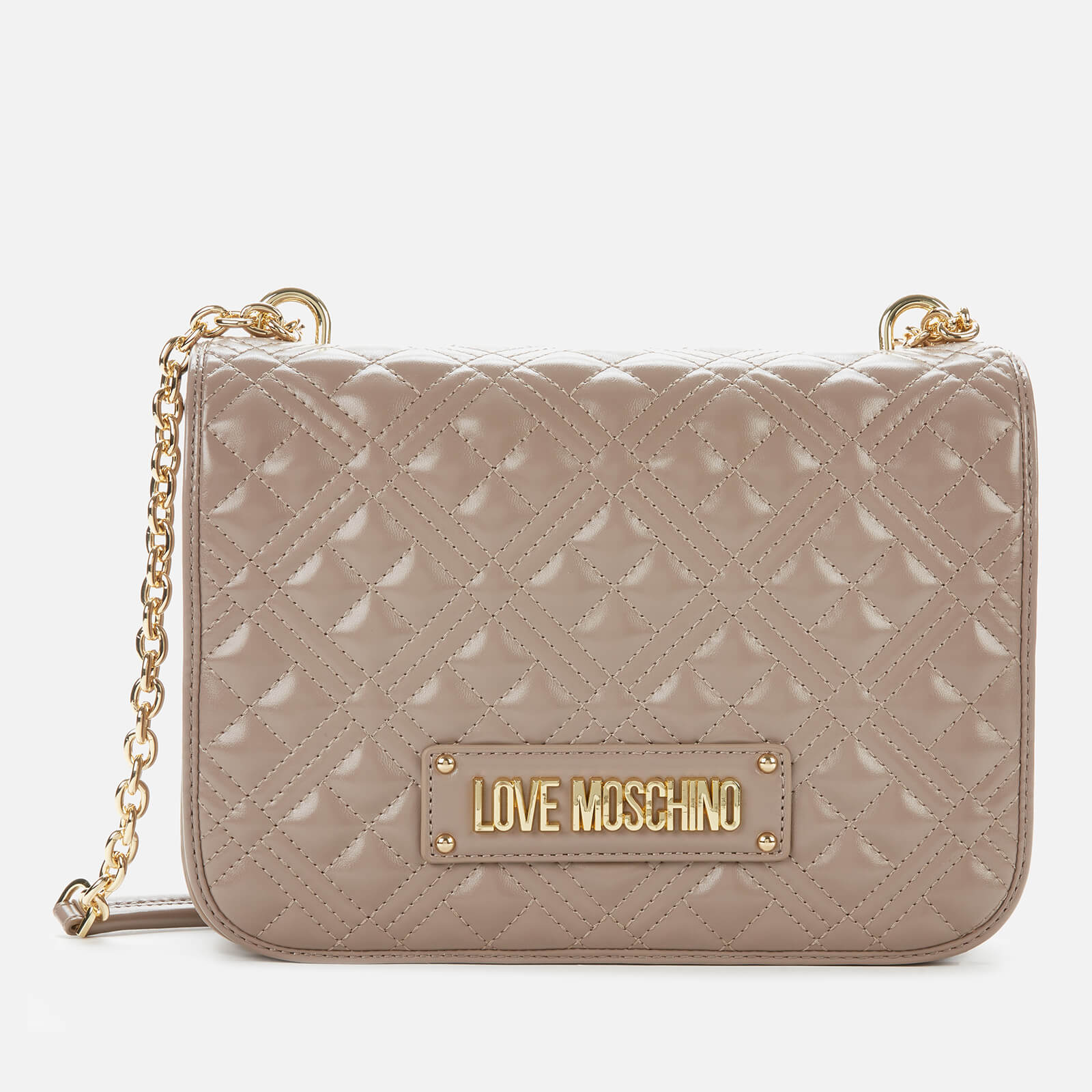quilted shoulder bag love moschino