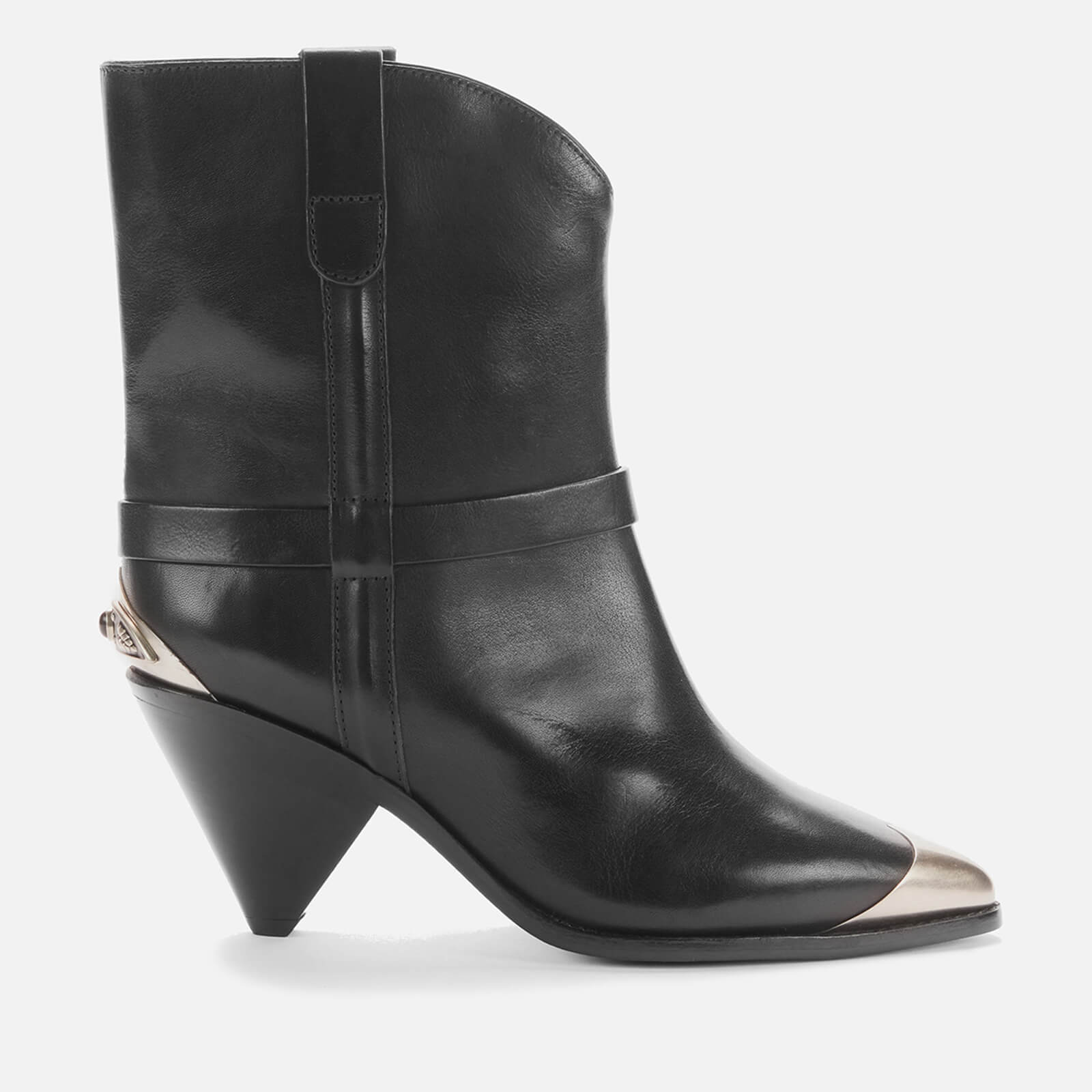 black heeled western boots