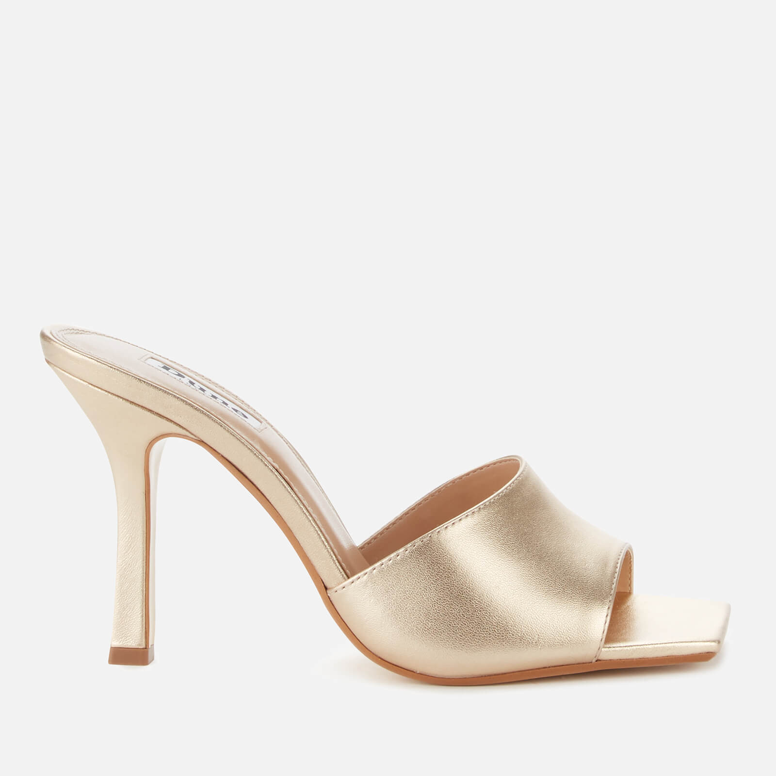Mantra Leather Heeled Mules - Gold 