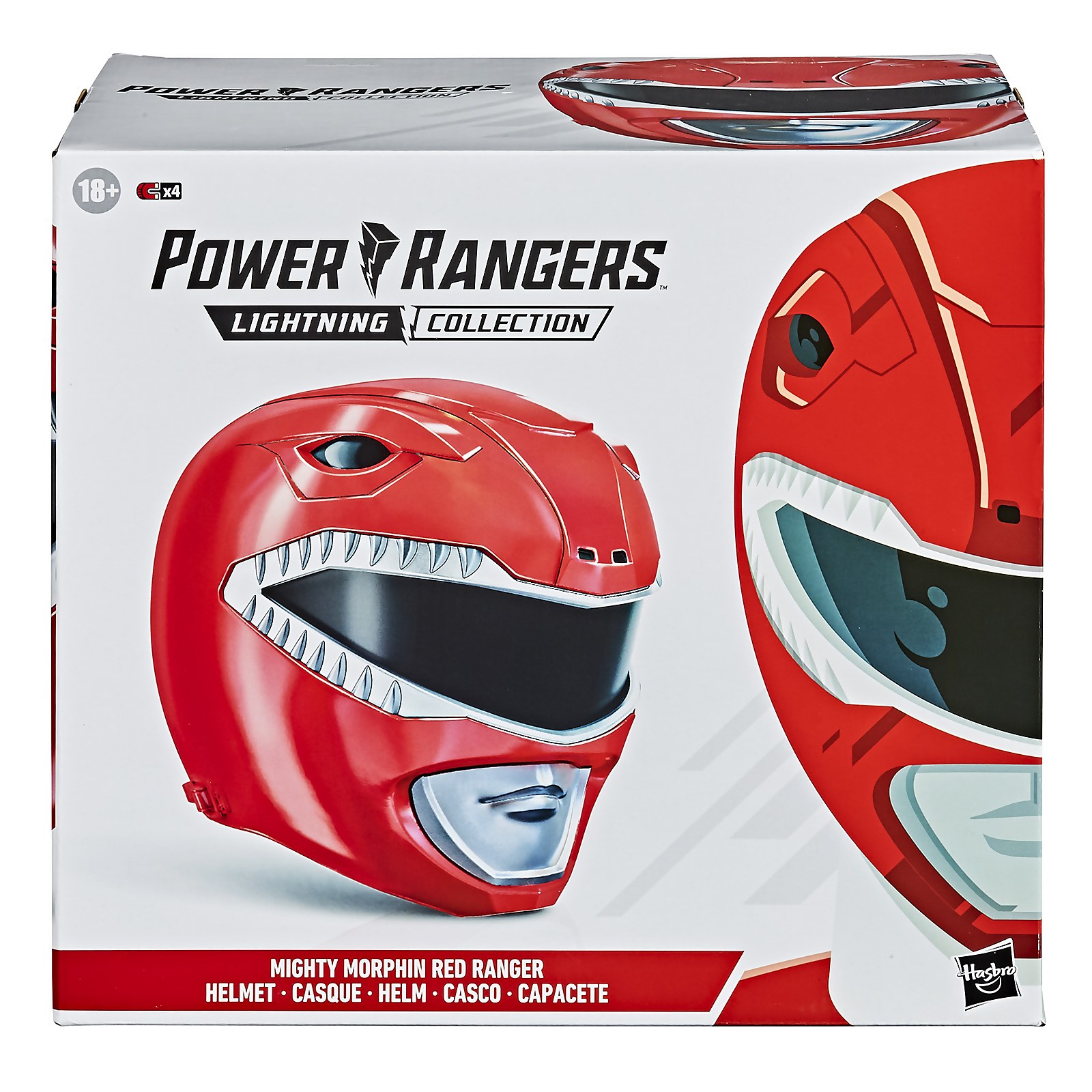 Hasbro Power Rangers Lightning Collection Mighty Morphin Red Ranger Helmet 1 1 Replica Toys Zavvi Uk