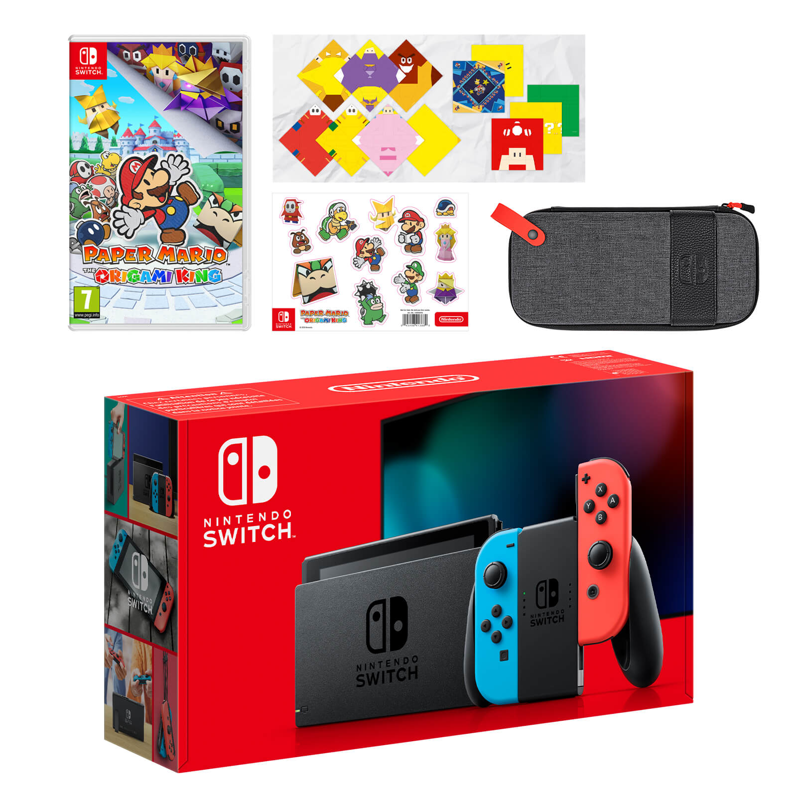 Nintendo Switch Neon Blue Neon Red Paper Mario The Origami King Pack Nintendo Official Uk Store